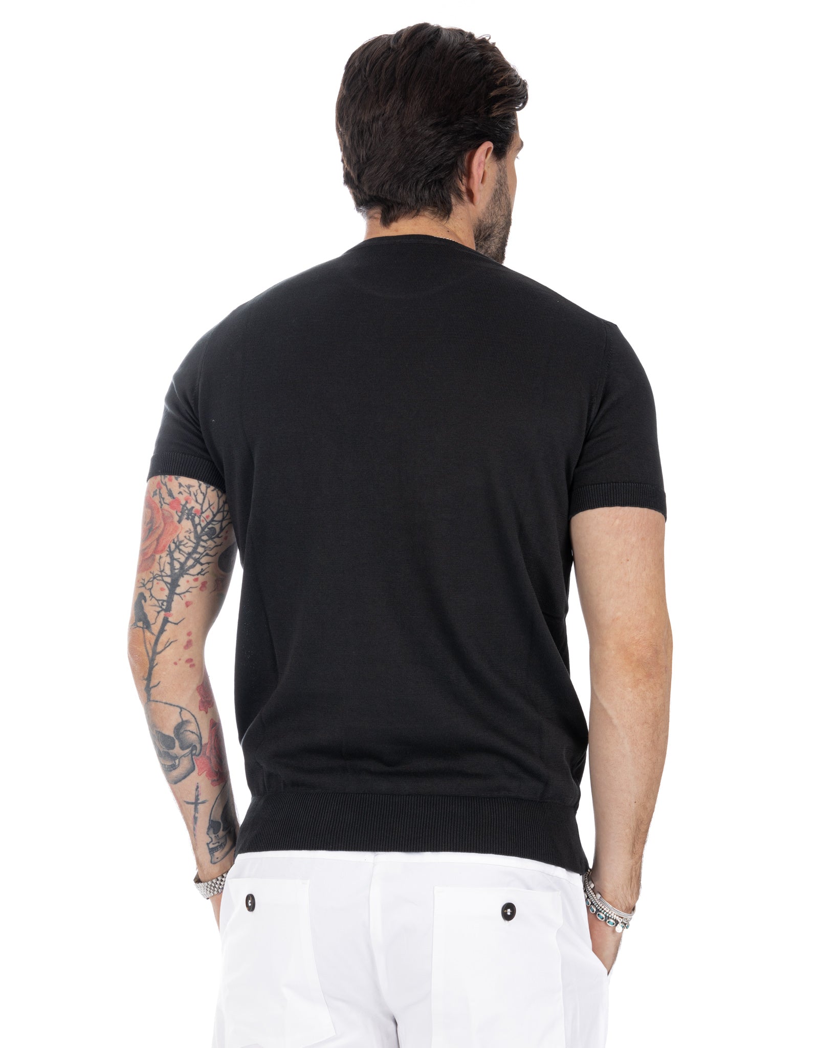 Jannik - t-shirt in maglia nera