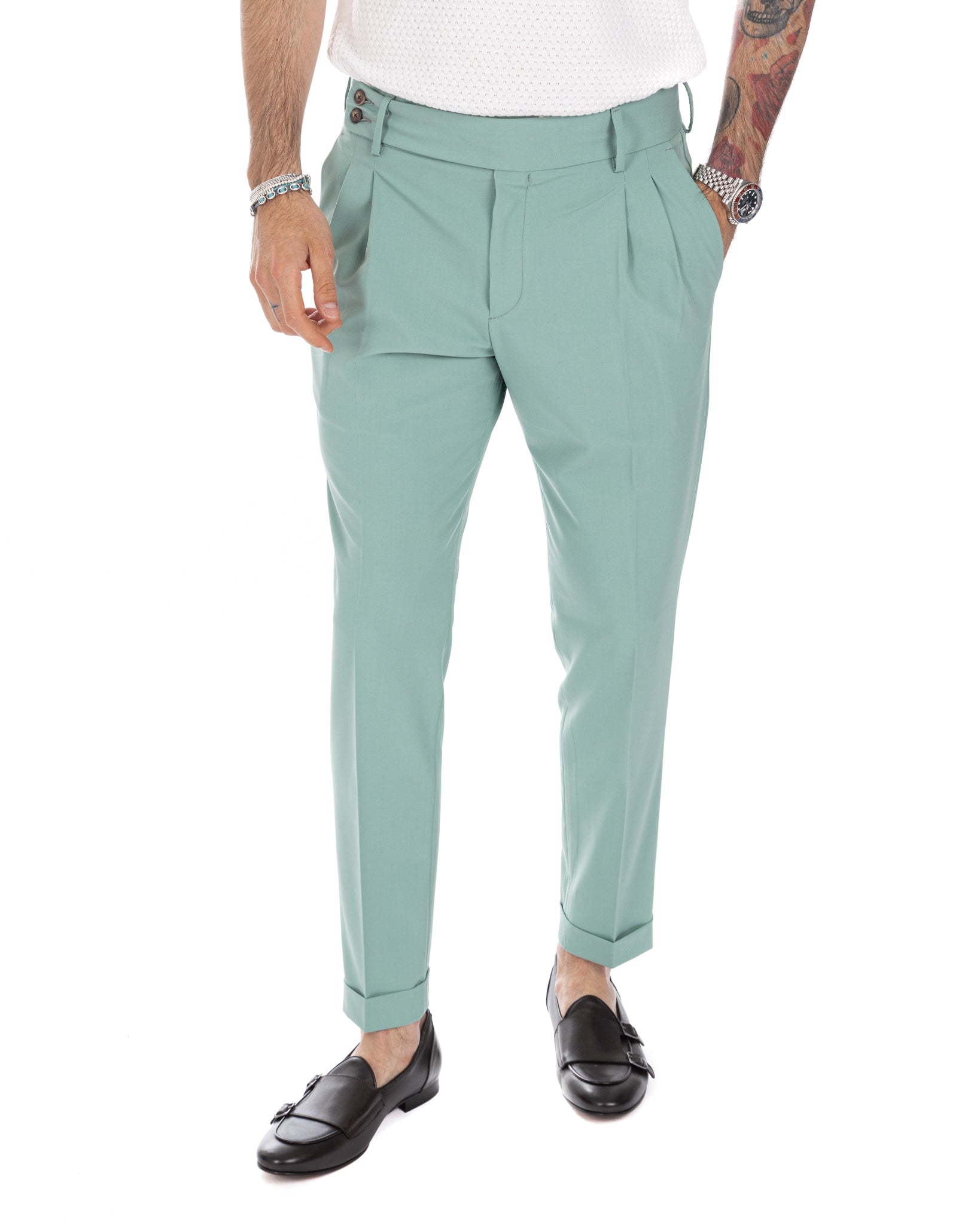 Caprera - green high waisted trousers