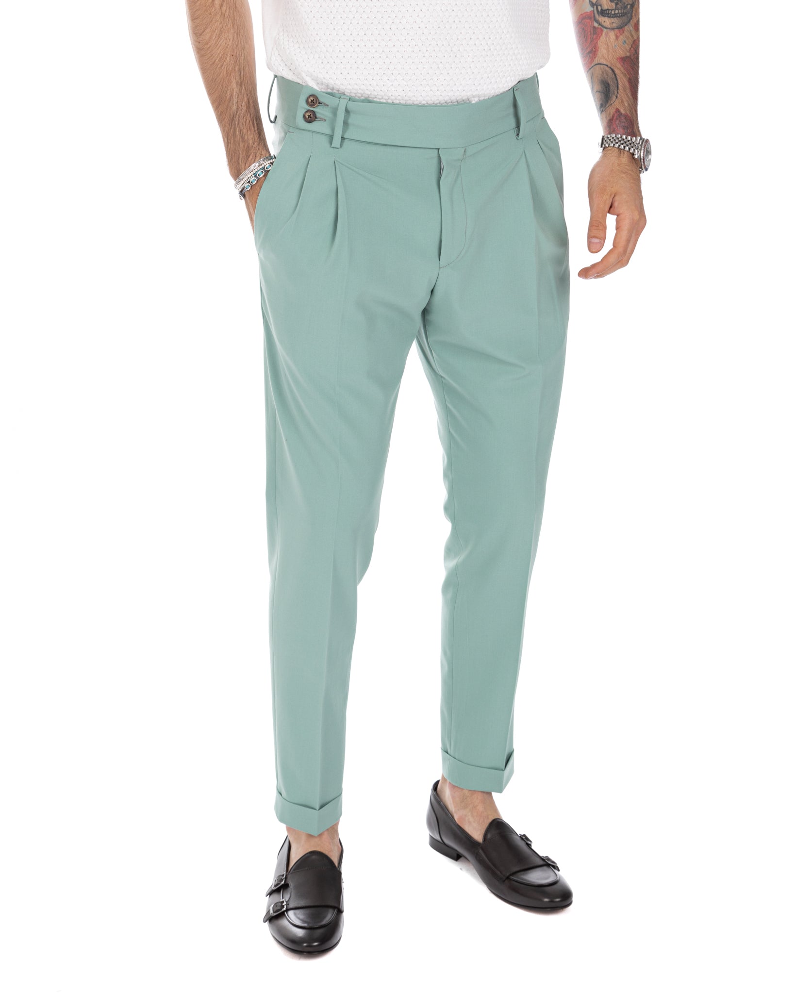 Caprera - green high waisted trousers