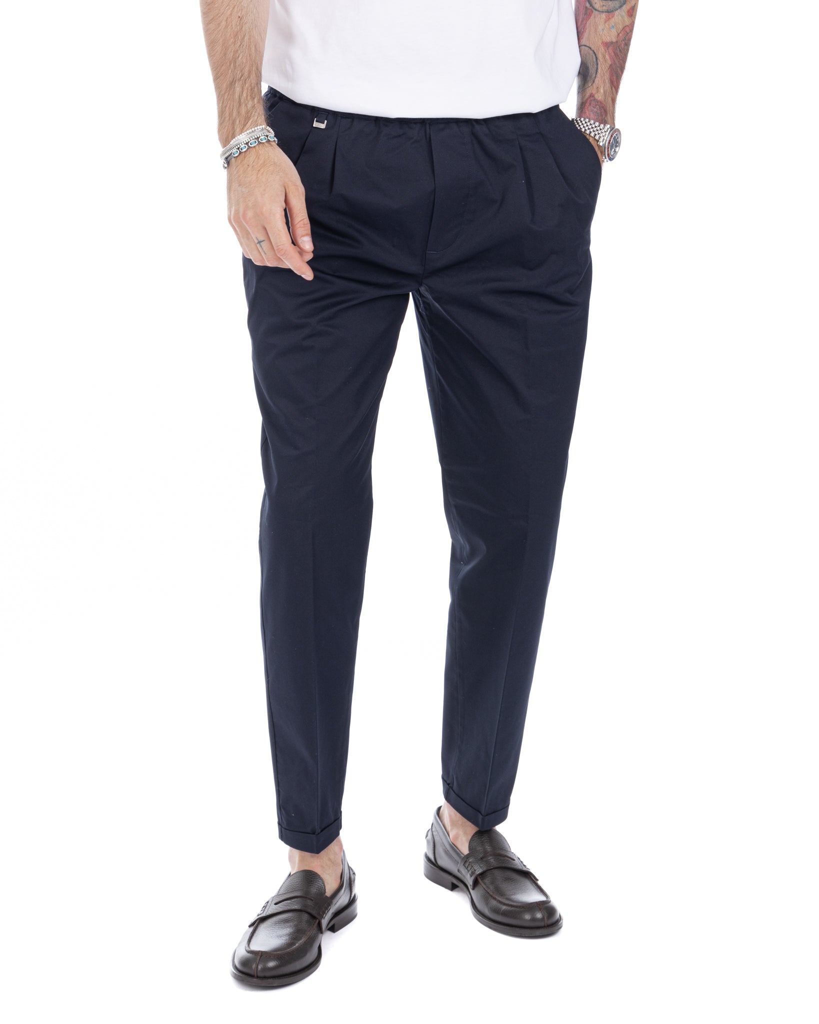 Larry - blue summer cotton trousers