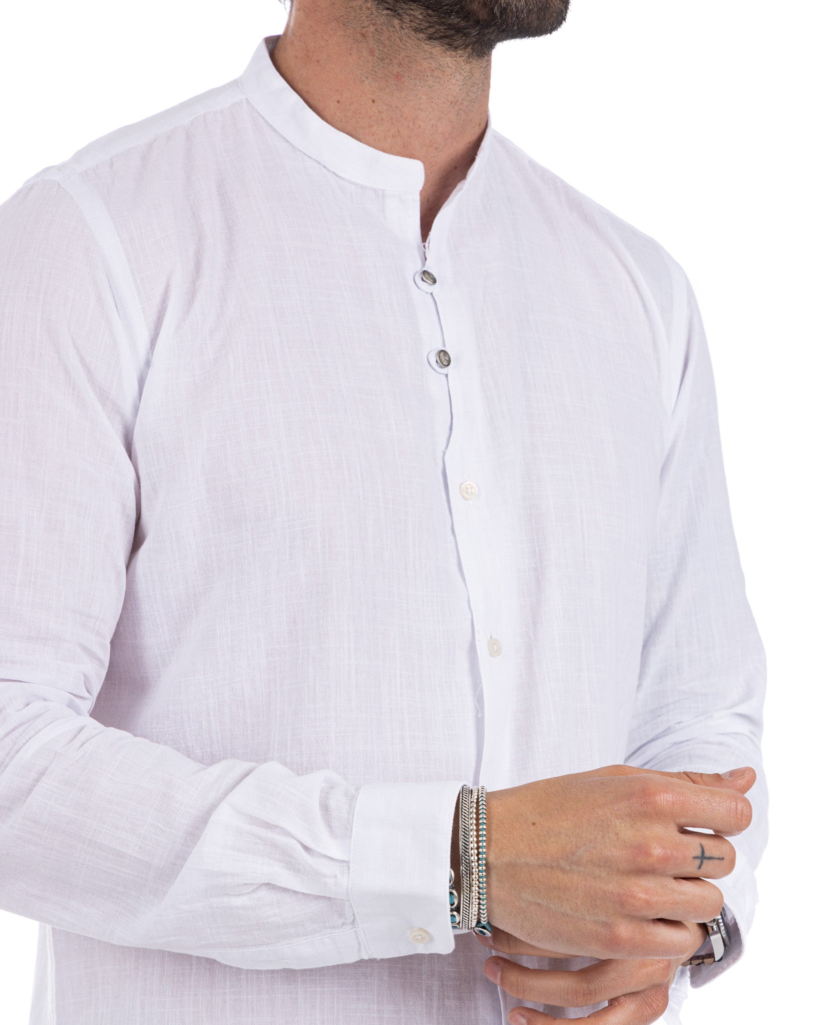 Hyeres - chemise coréenne en coton blanc