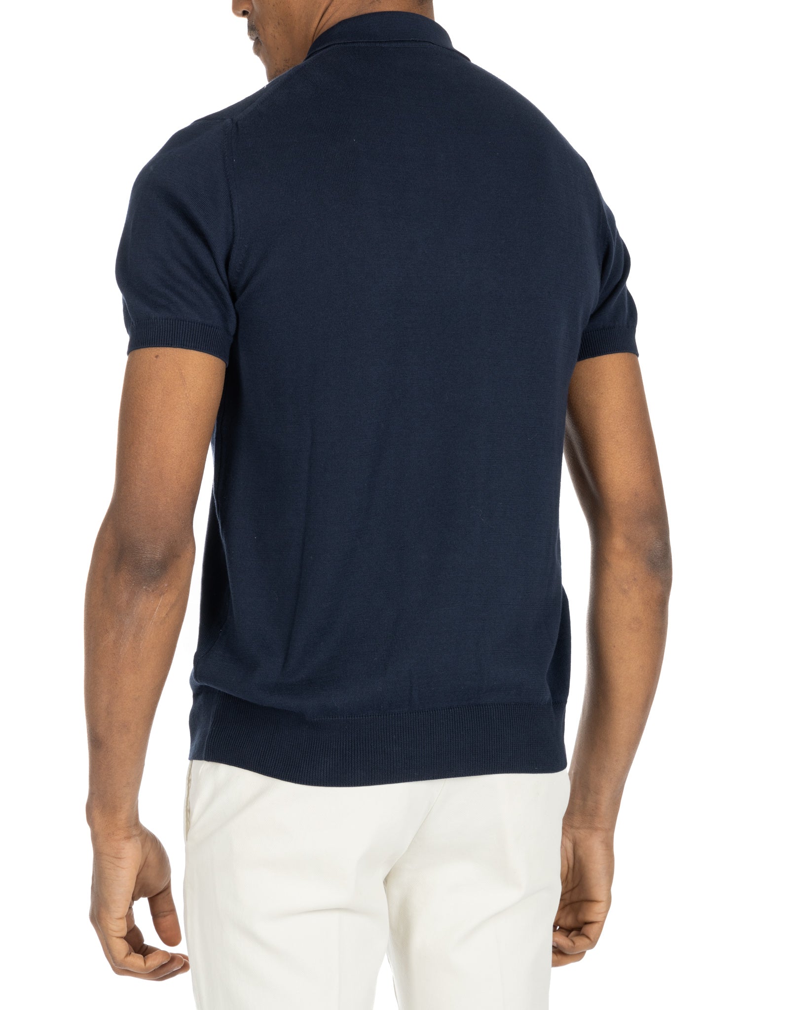 Roger - blue knit polo