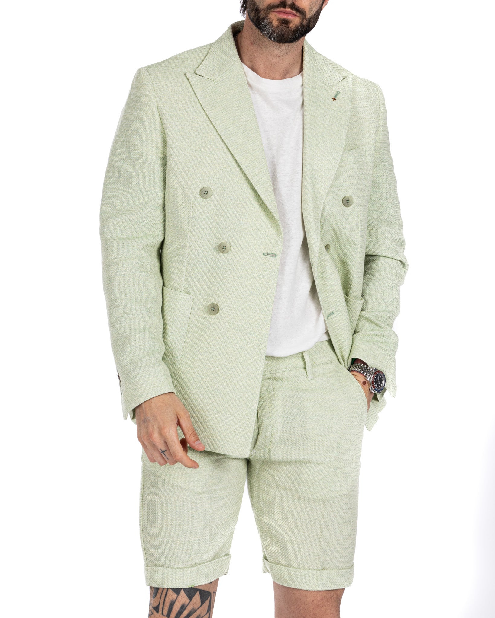 Leuca - giacca doppiopetto verde