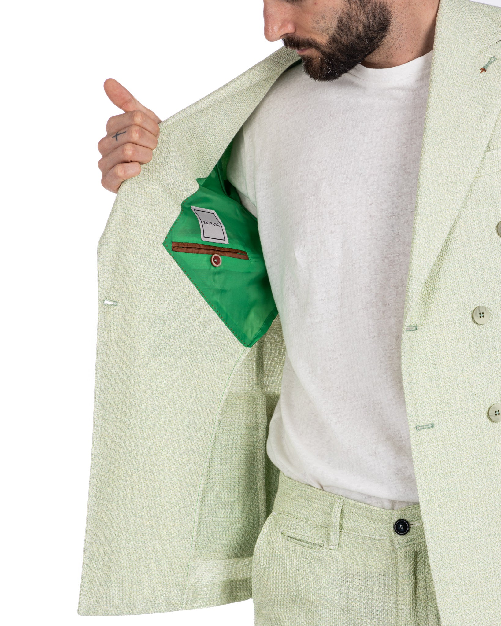 Leuca - green double-breasted jacket