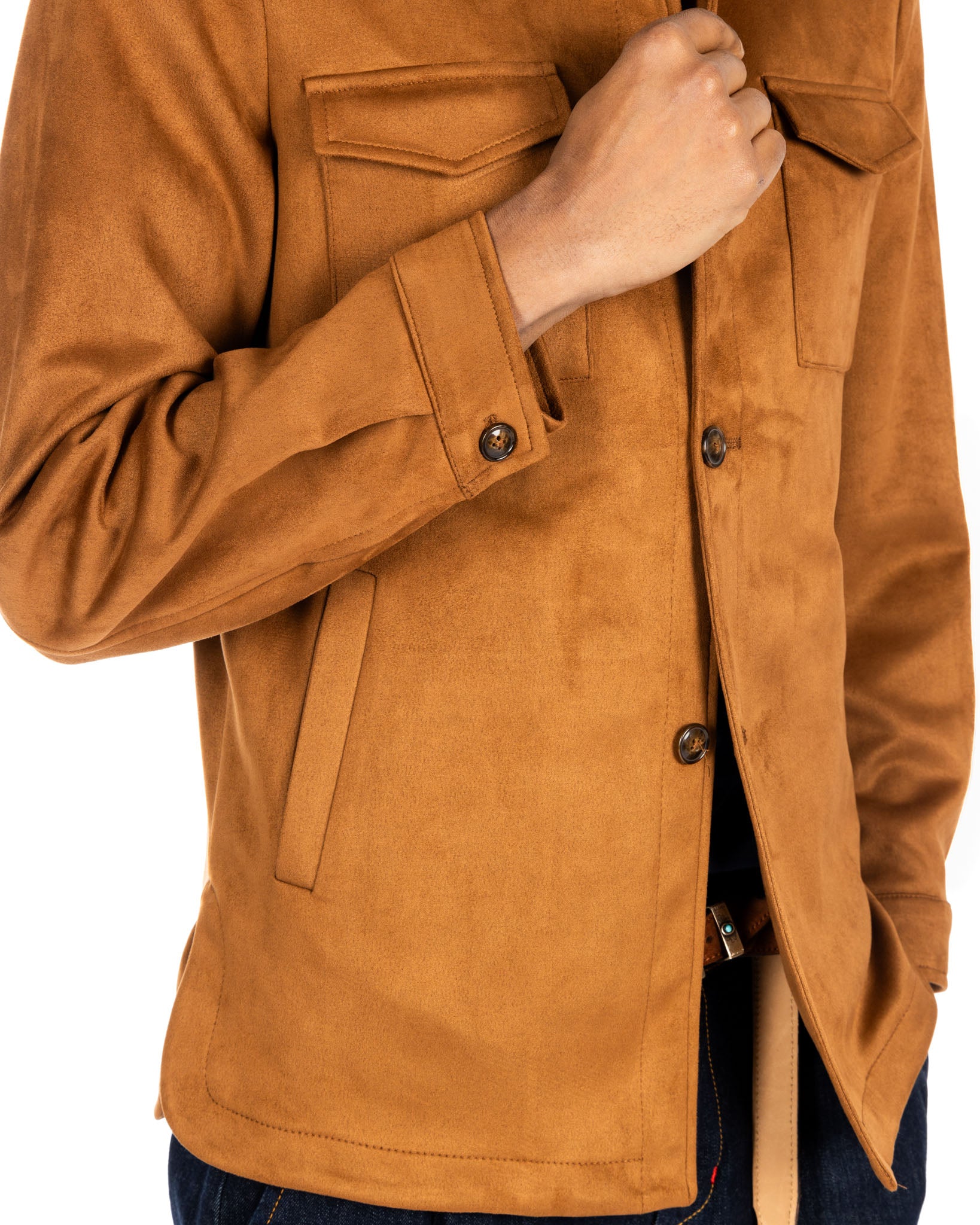 Meridion - giacca cammello in camoscio