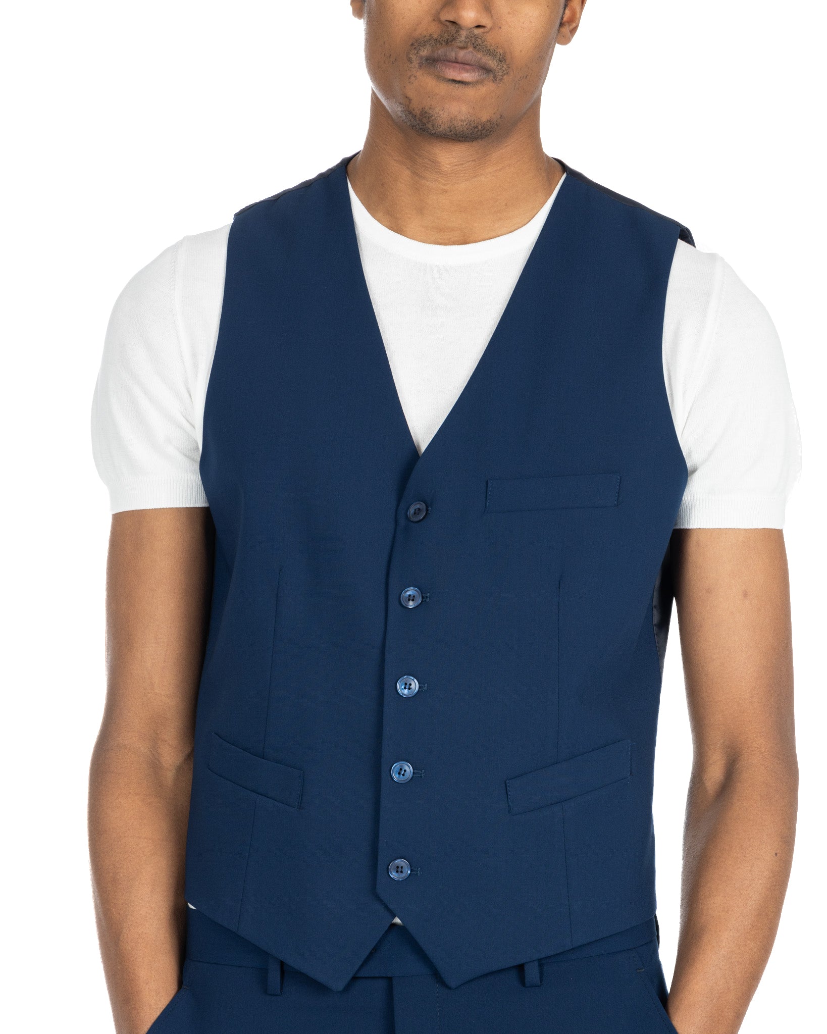 Dresden - blue single-breasted waistcoat