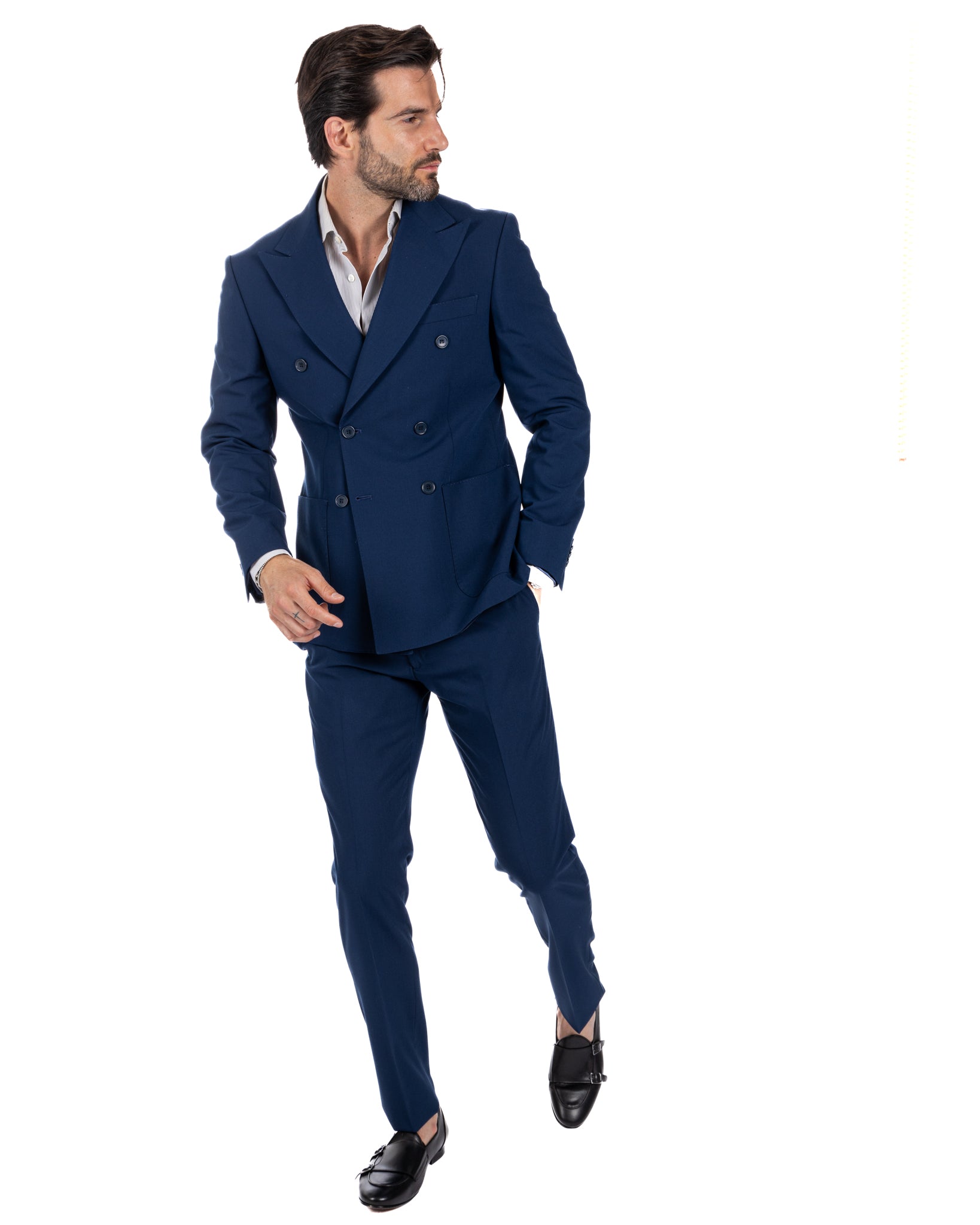 Monaco - costume croisé bleu bleuet