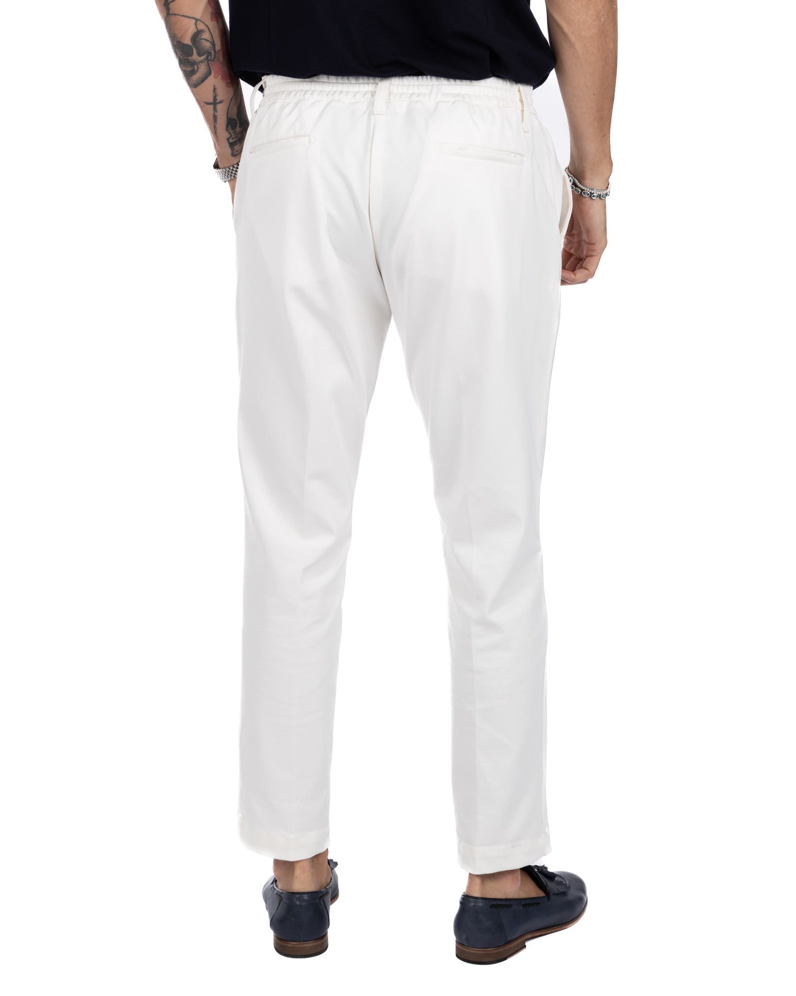 Shelby - cream cotton trousers