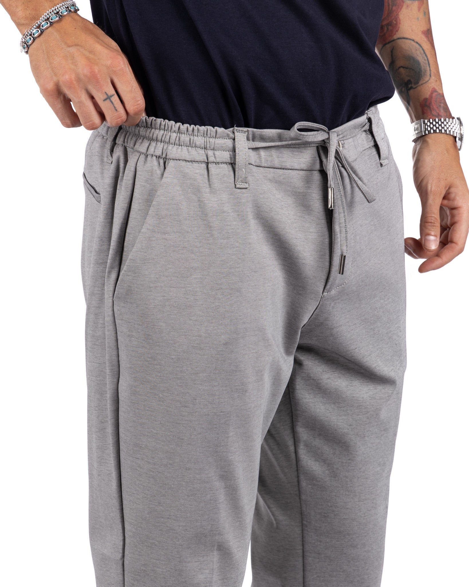 Shelby - gray cotton trousers
