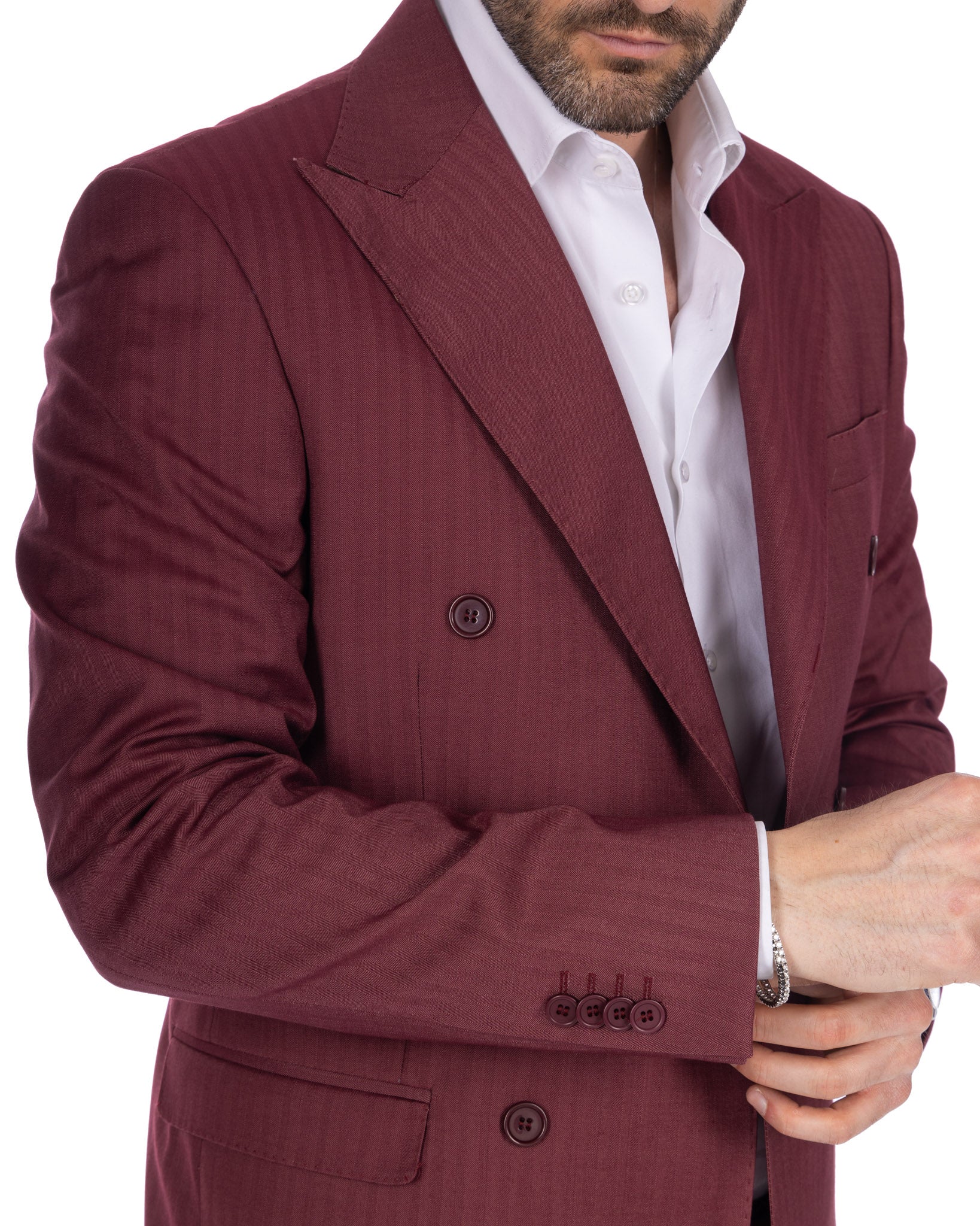 Marseille - burgundy solaro double-breasted suit