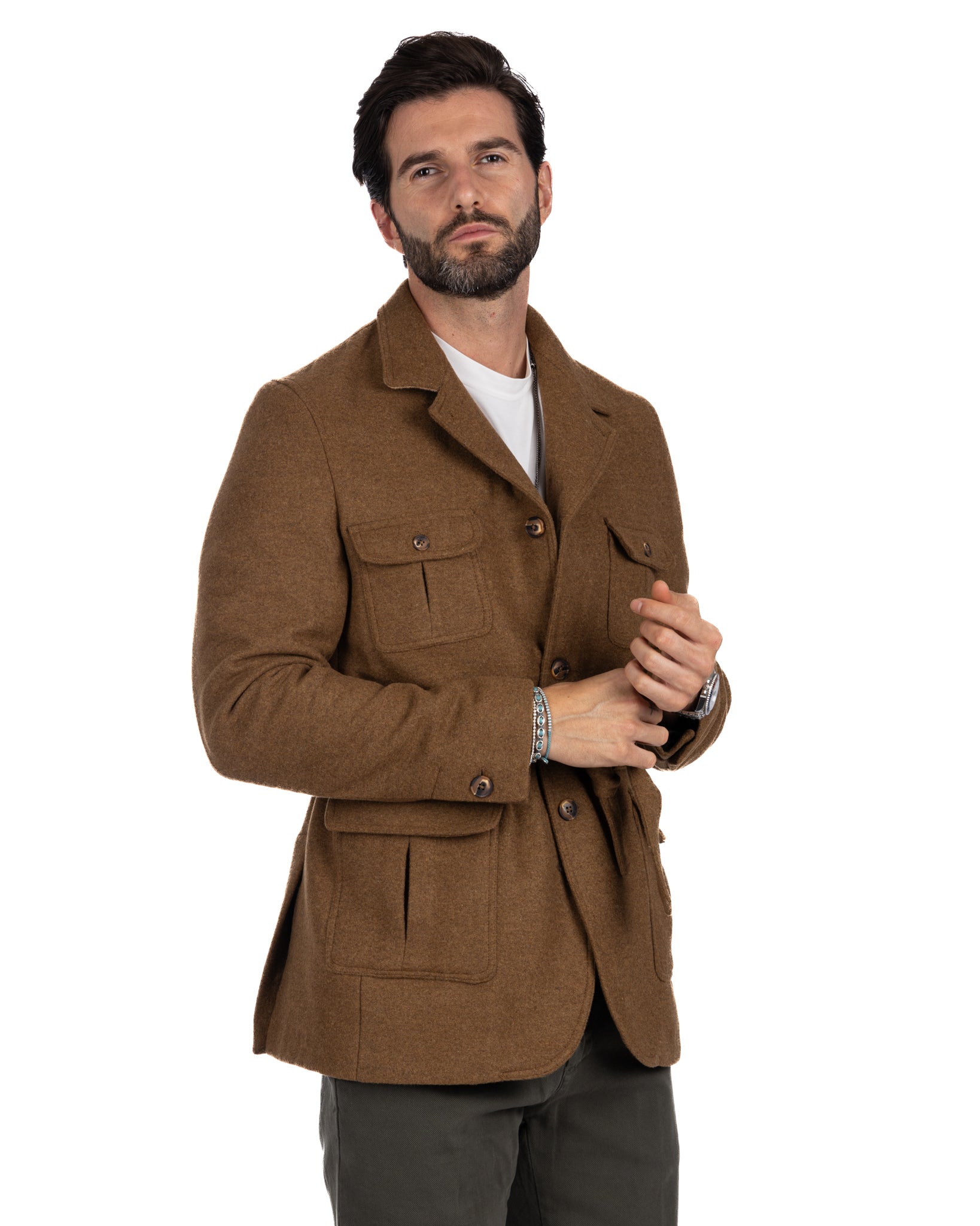 Levante - safari jacket in camel wool