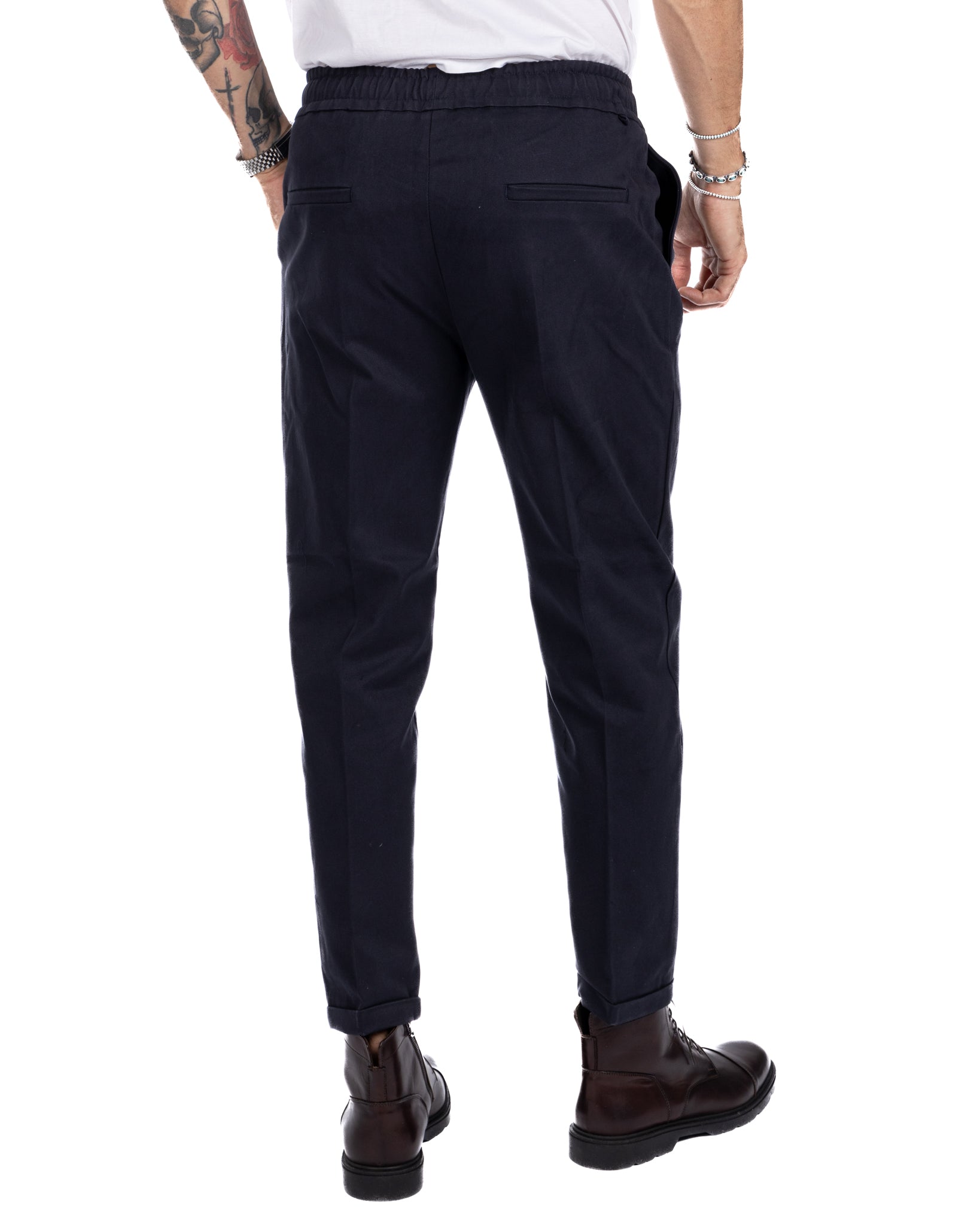 Larry - blue cotton trousers