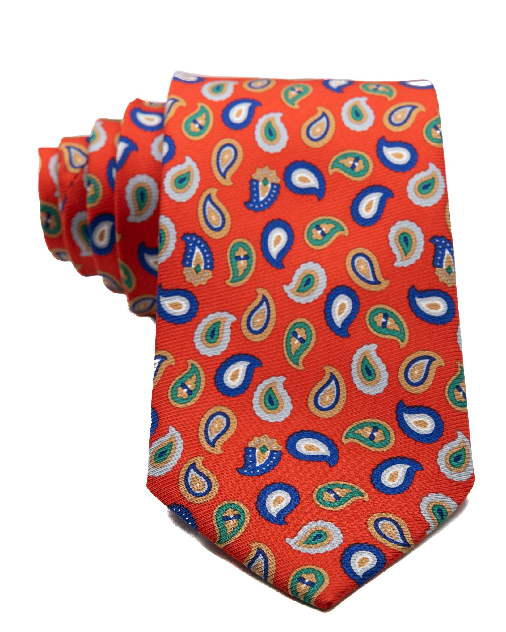 Cravatta - in seta rossa paisley stampati