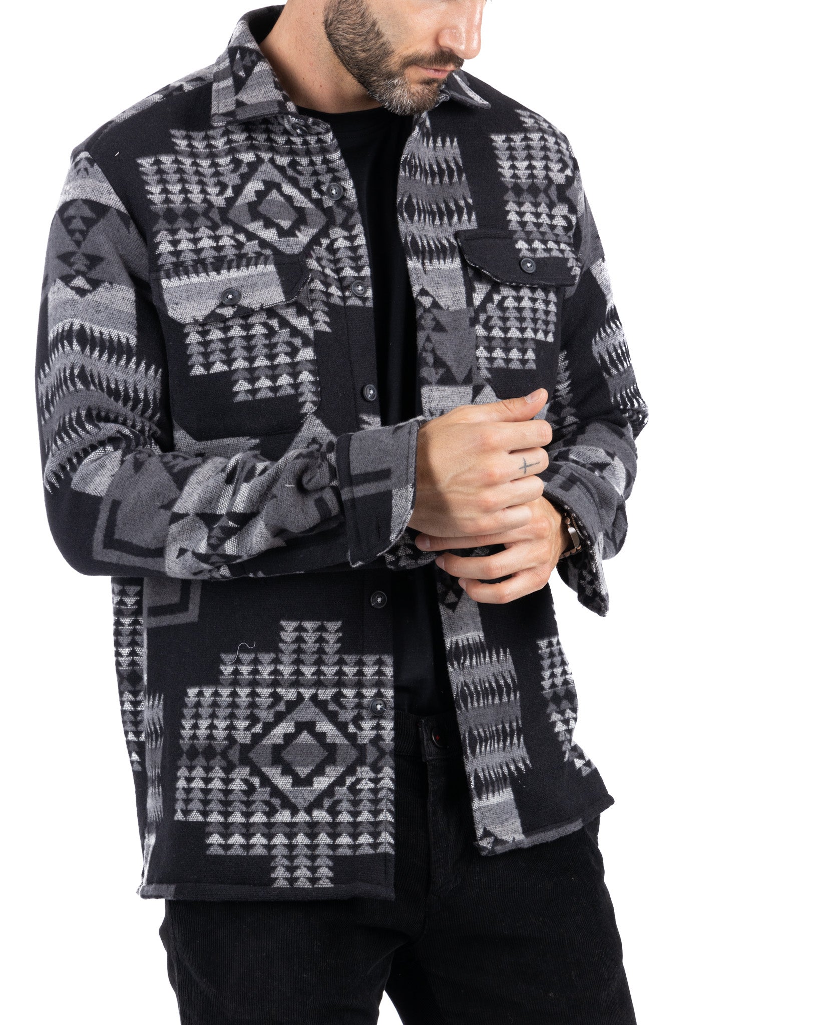 Mayor - black ethnic patterned jacket
