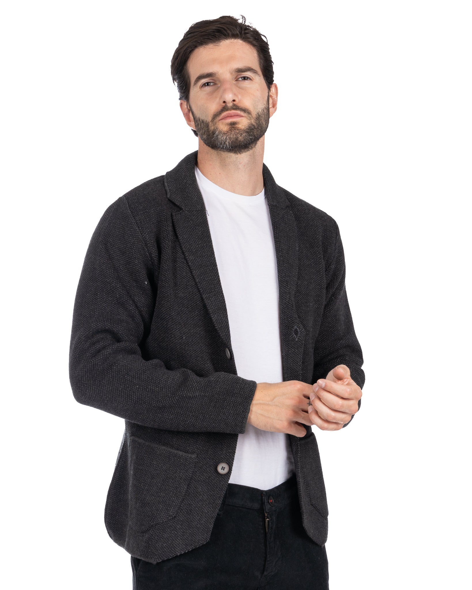 Laurent - cardigan in maglia grigio