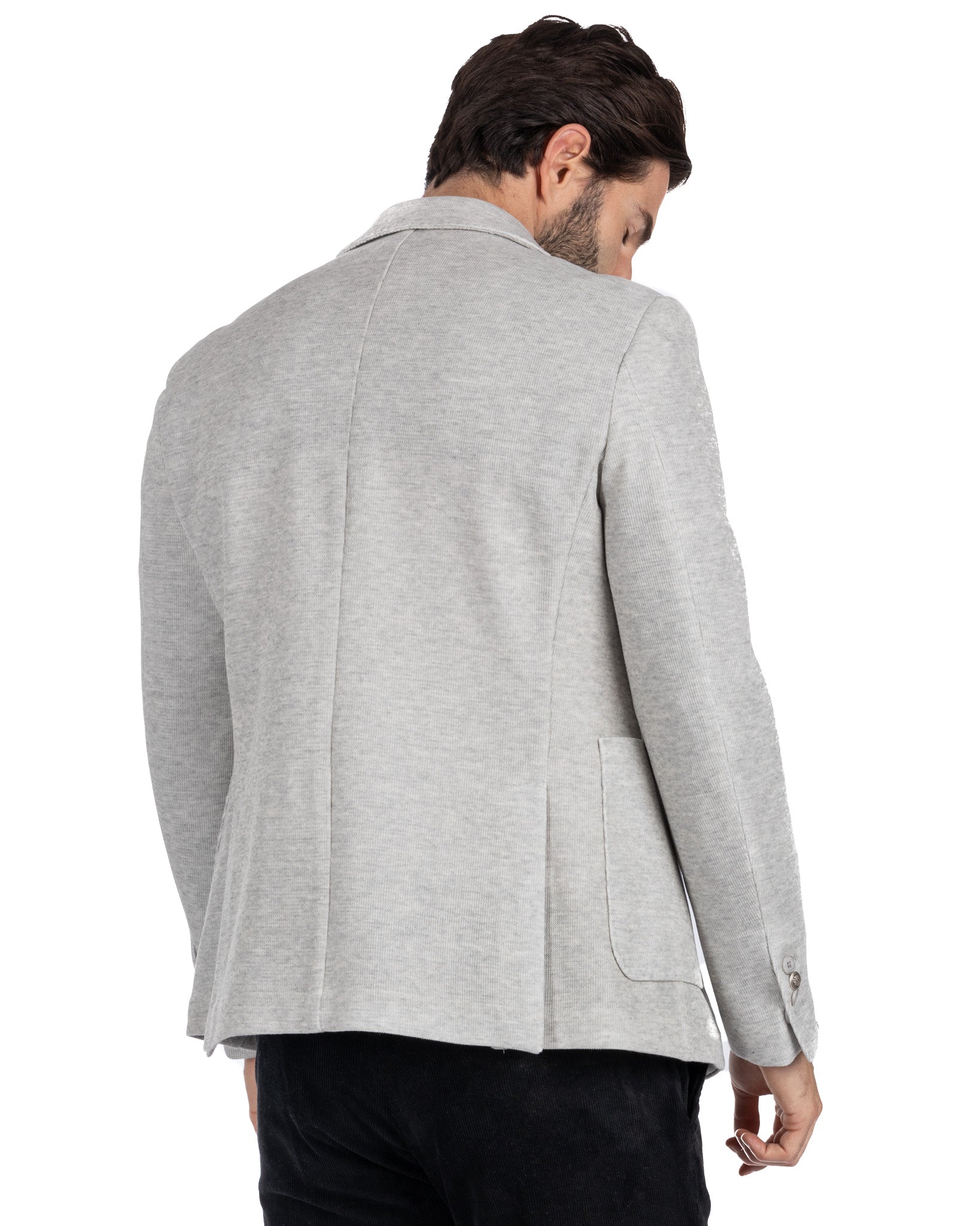 Adolfo - single-breasted gray jersey jacket