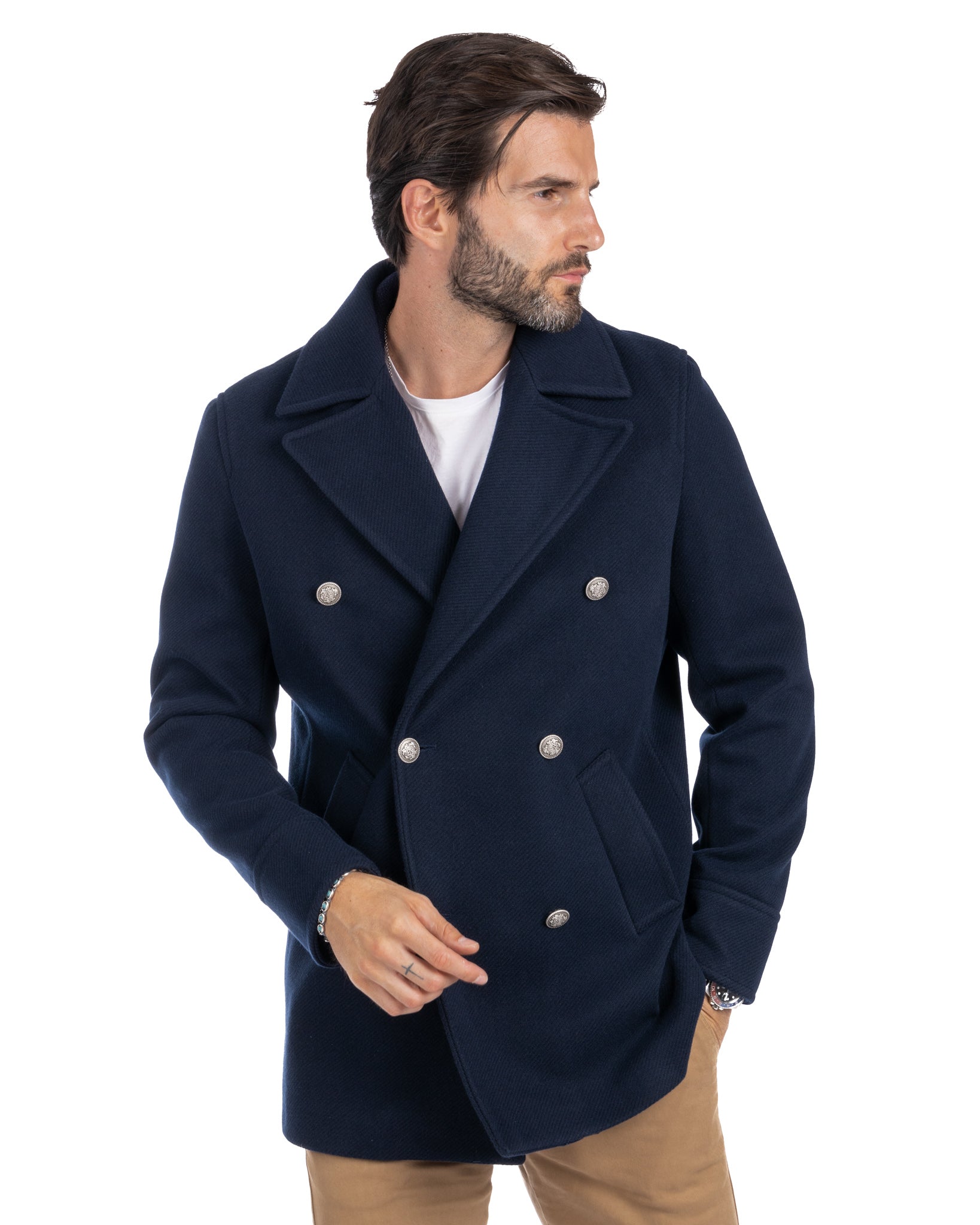 David - manteau 3/4 bleu