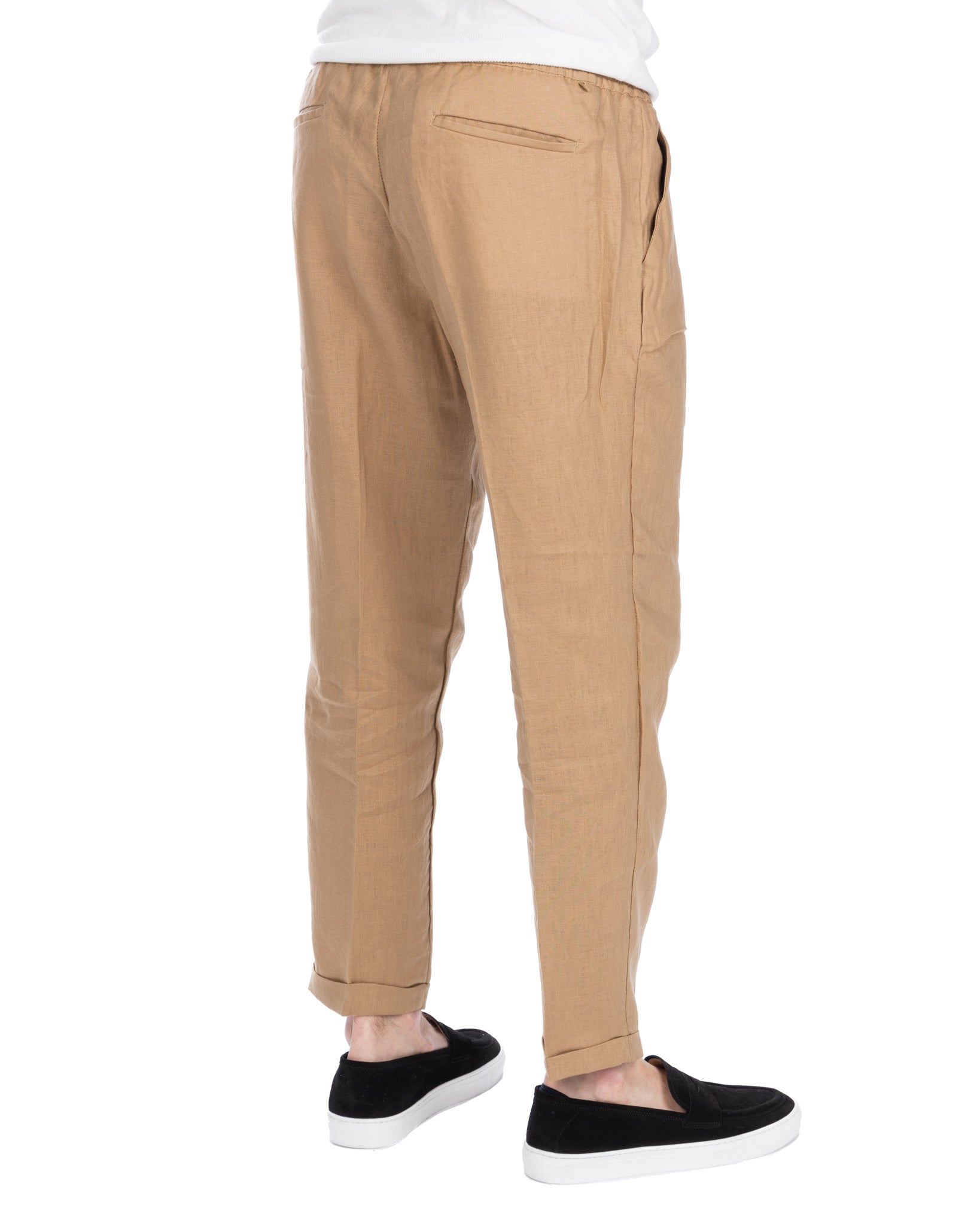 Colin - beige pure linen trousers