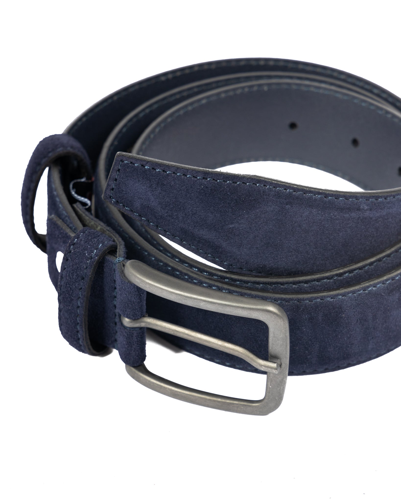 Cortona - ceinture en daim bleu