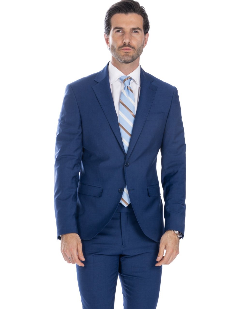 New york - cornflower blue wool single-breasted suit