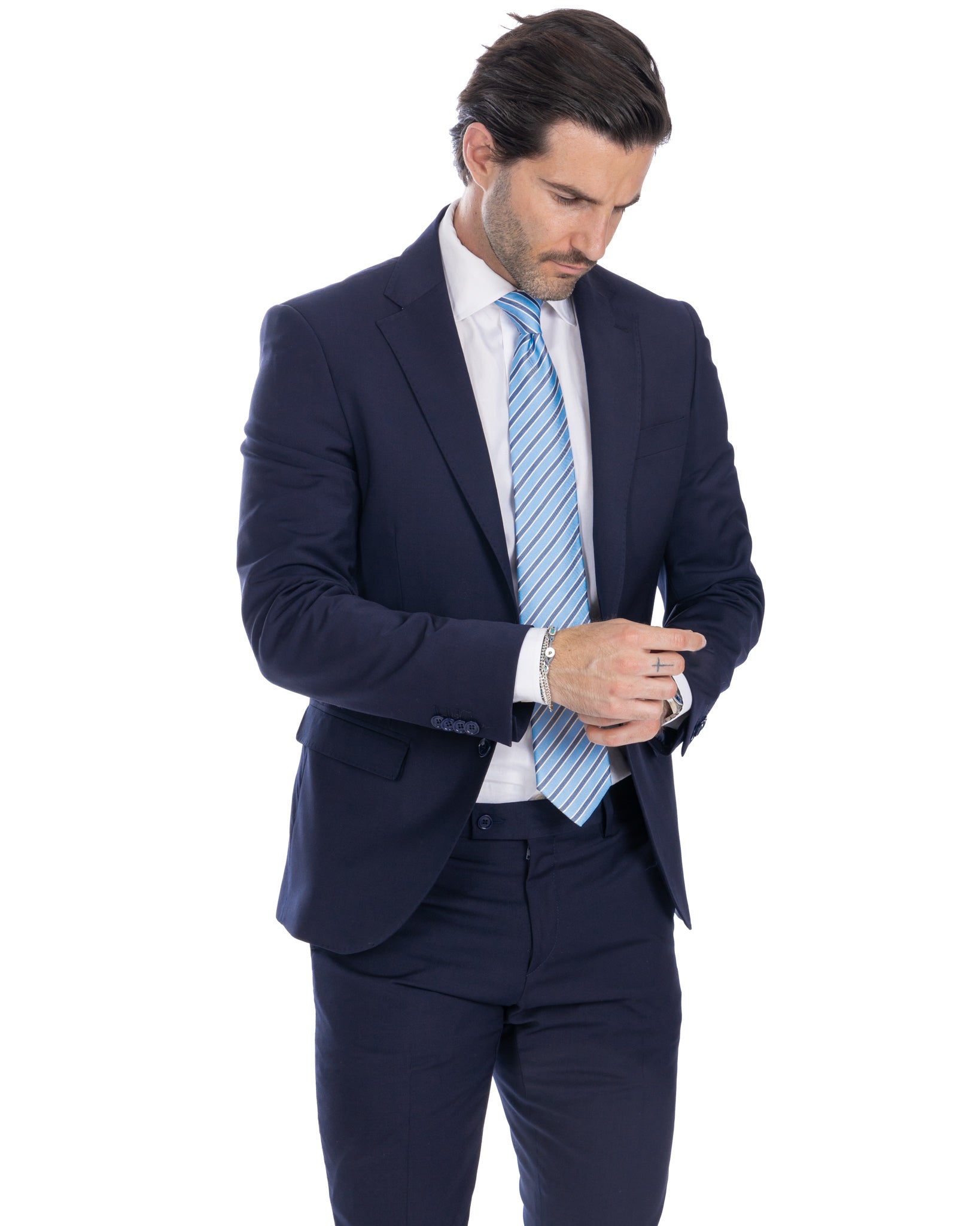 New york - blue single-breasted wool suit