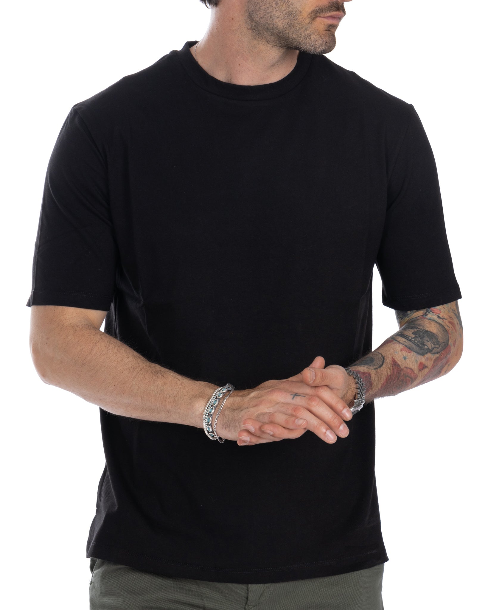 Tee - t-shirt nera basic in cotone