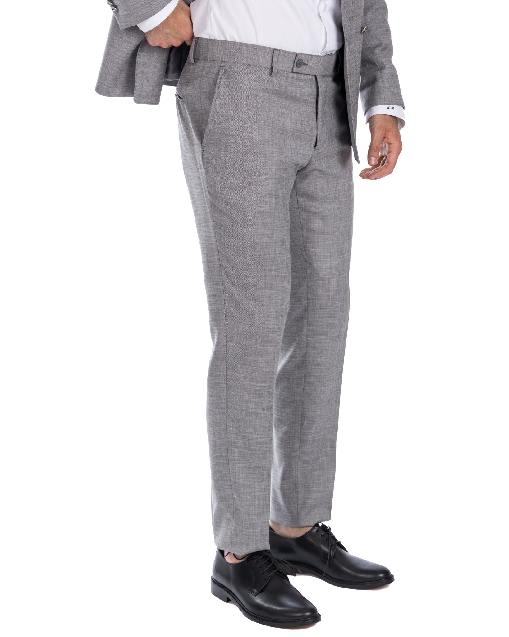 Thun - gray melange double-breasted suit