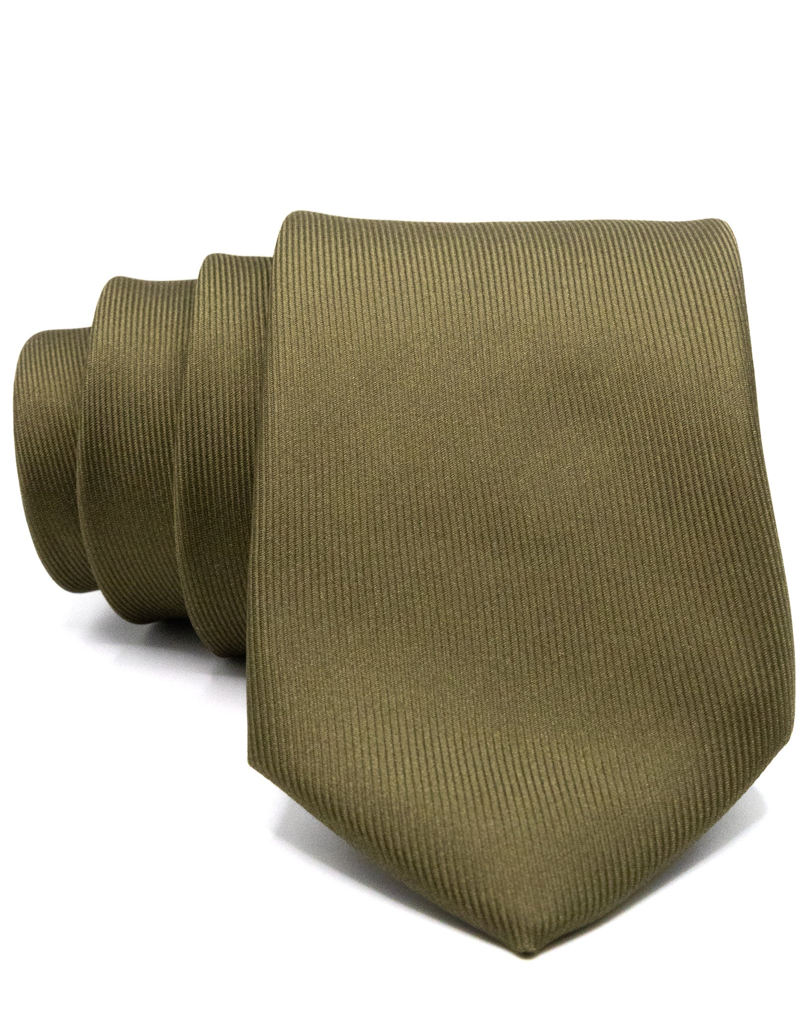 Cravatta - in seta twill verde oliva