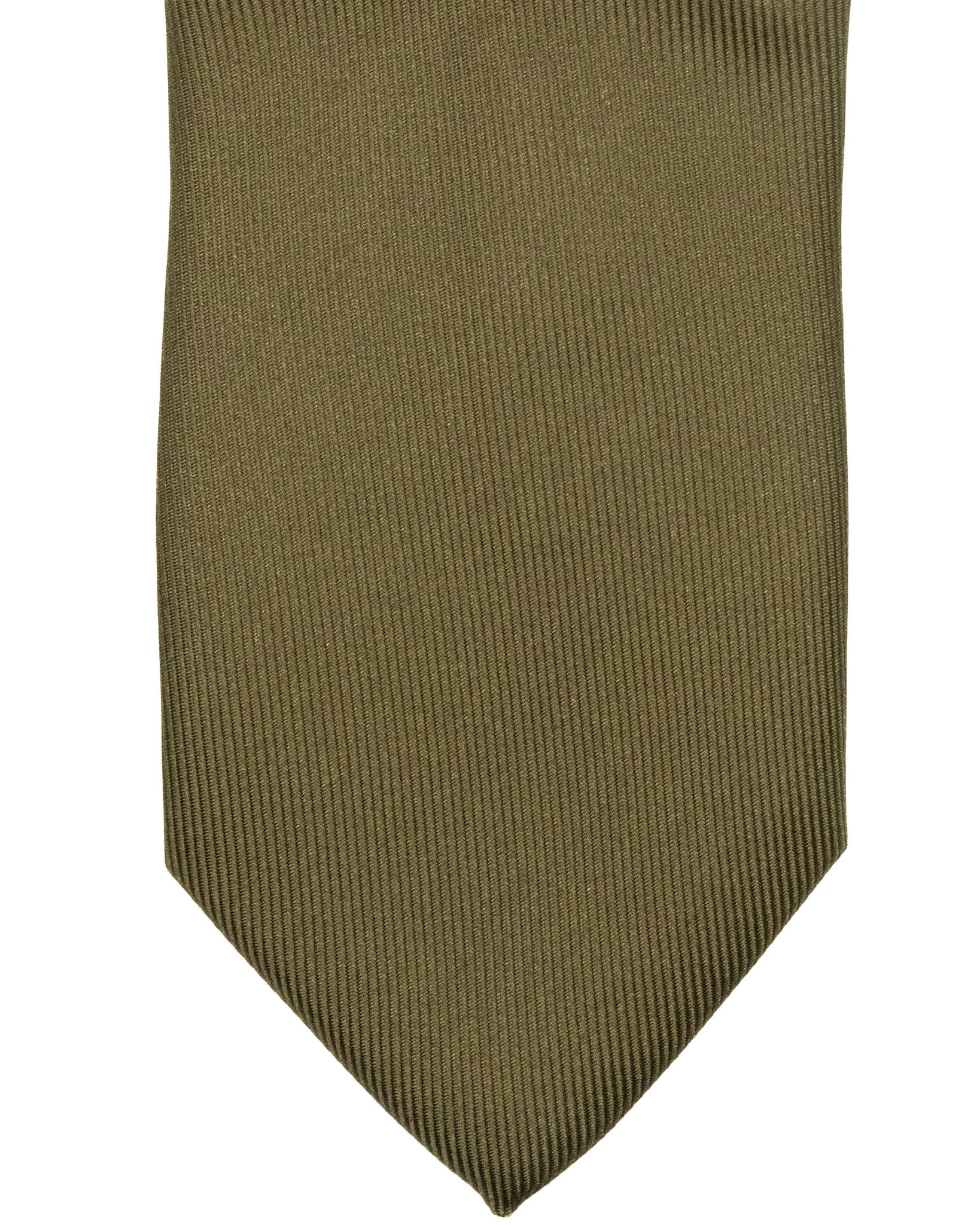 Cravatta - in seta twill verde oliva