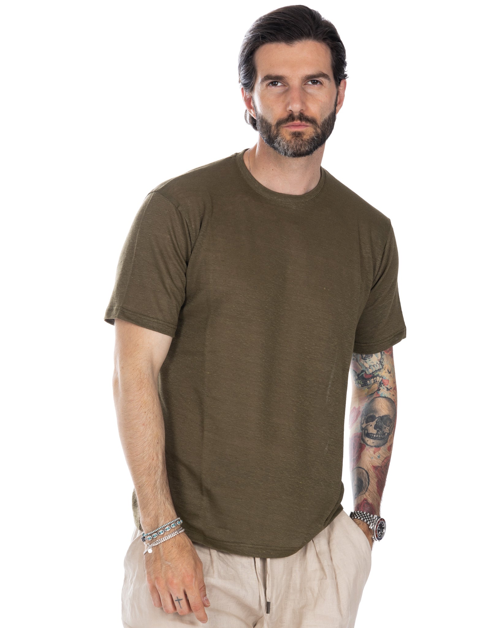 Hubert - military linen knit t-shirt