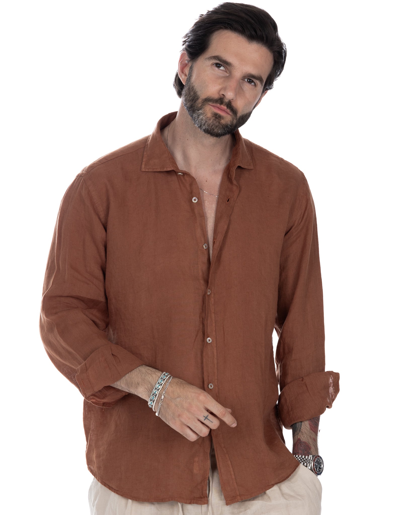 Montecarlo - shirt in pure coccio linen