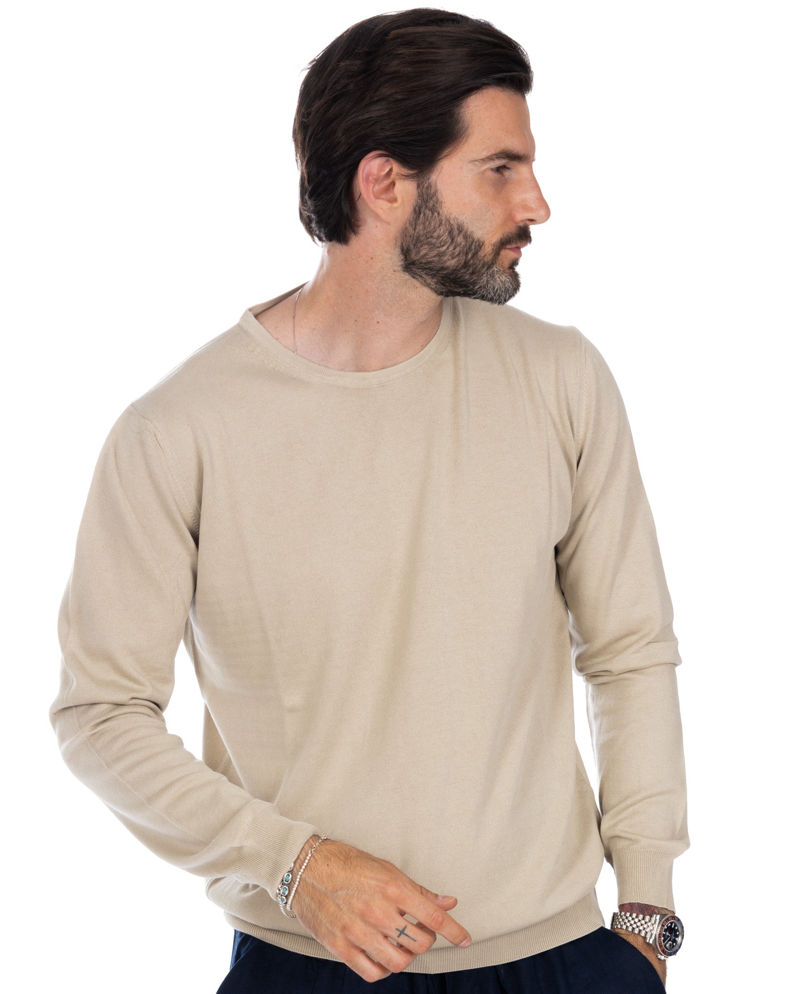 Daniil - beige cotton sweater