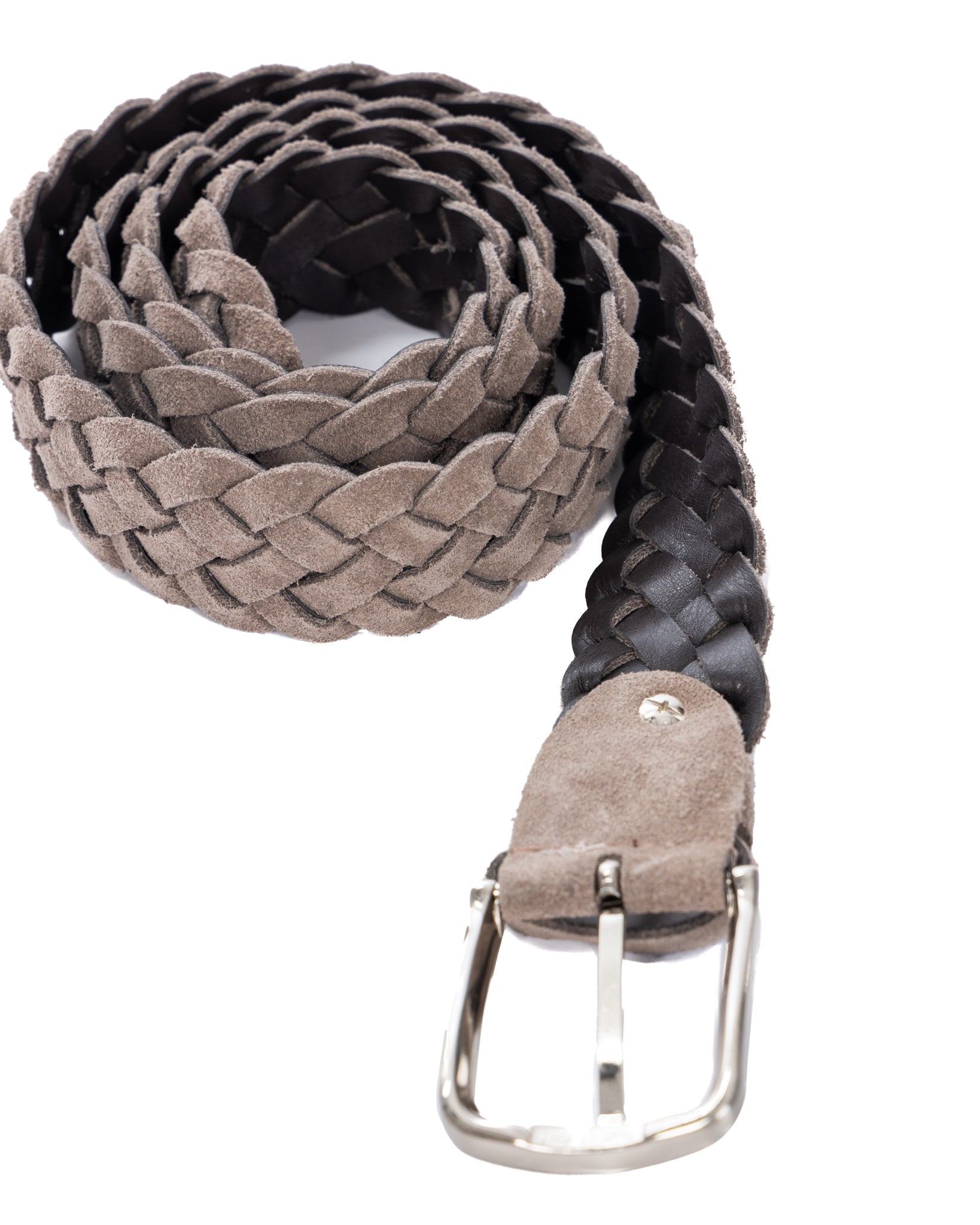 Chianti - beige wide woven suede belt