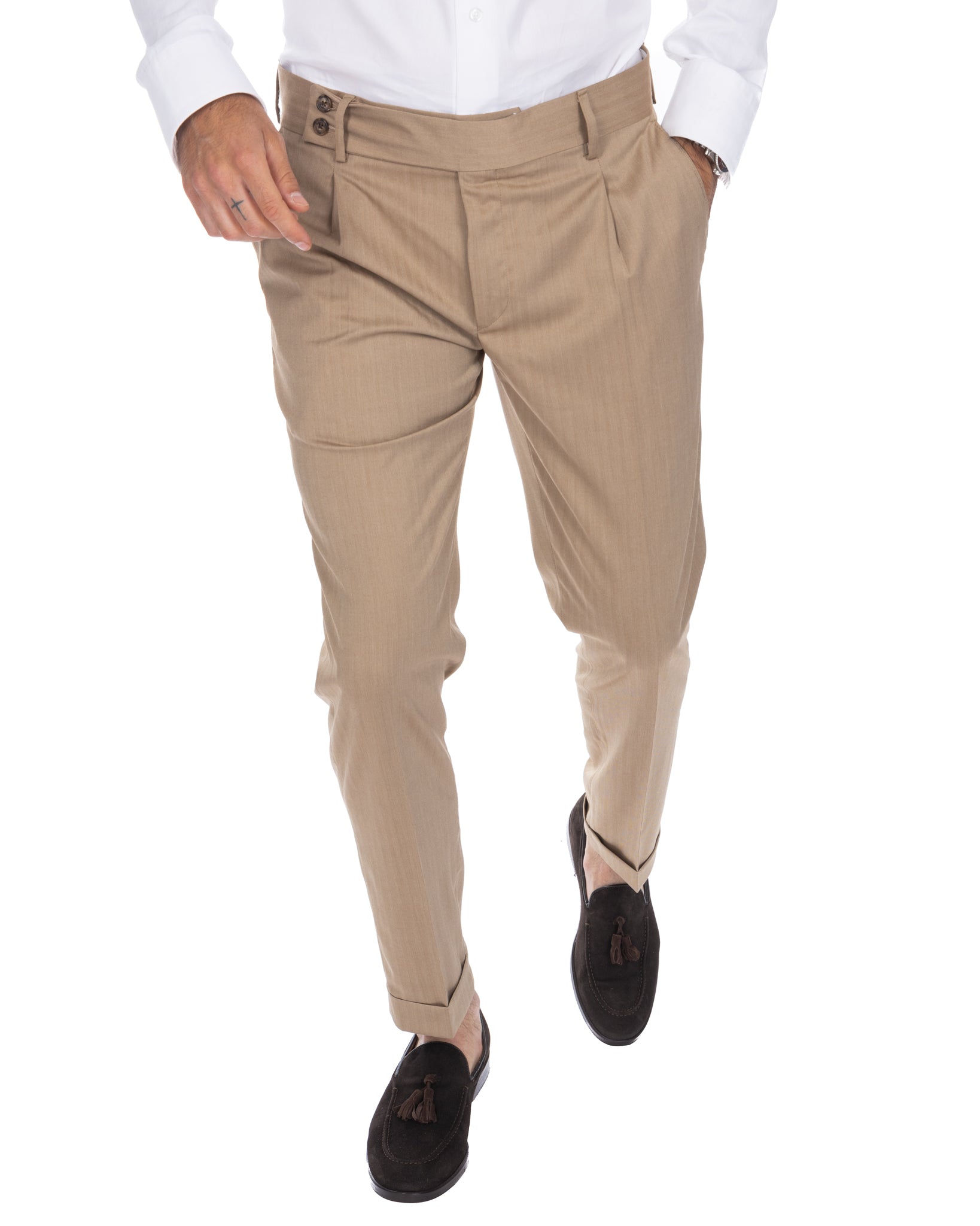 Colonia - camel solaro high-waisted trousers