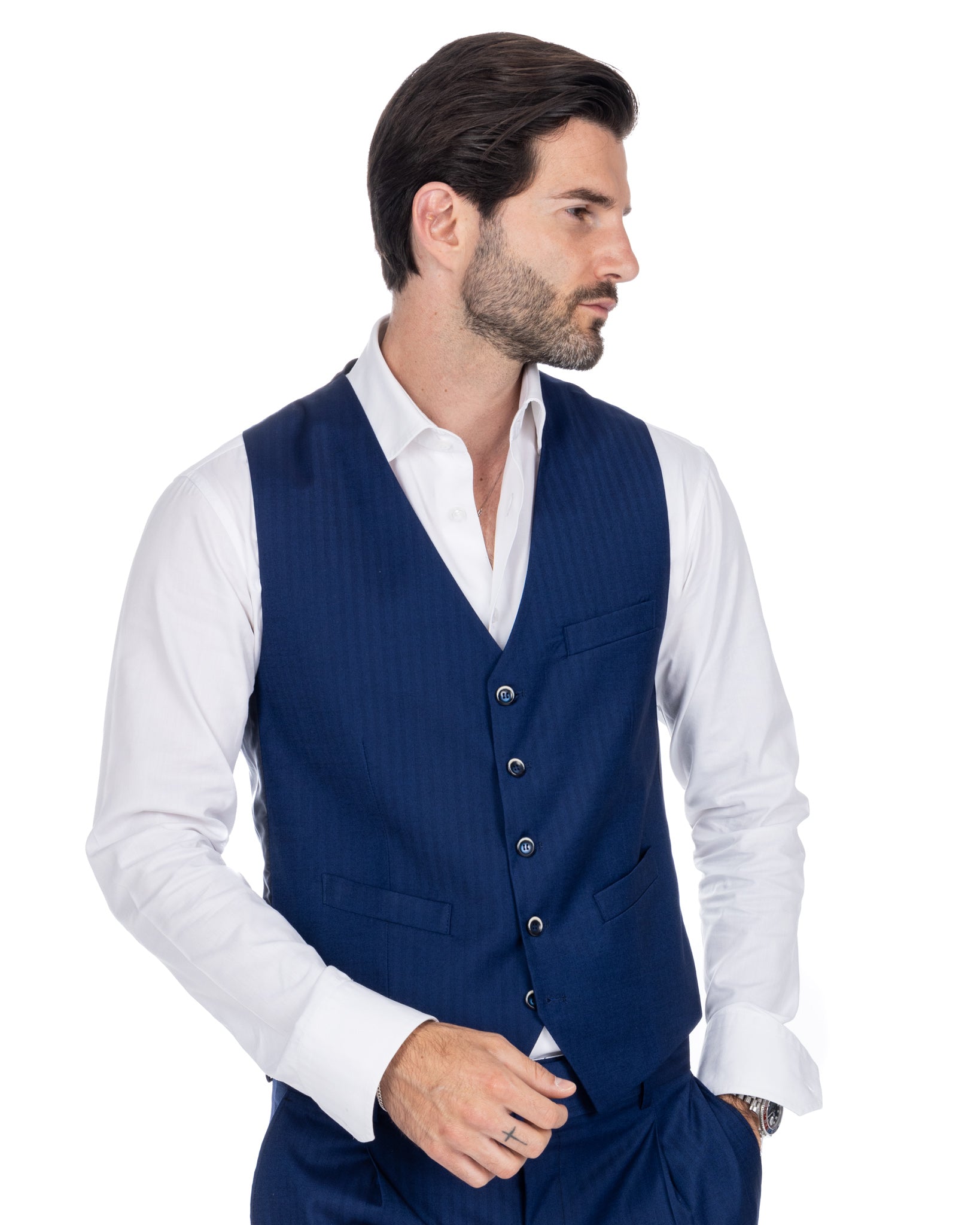 Lyon - gilet simple boutonnage solaro royal