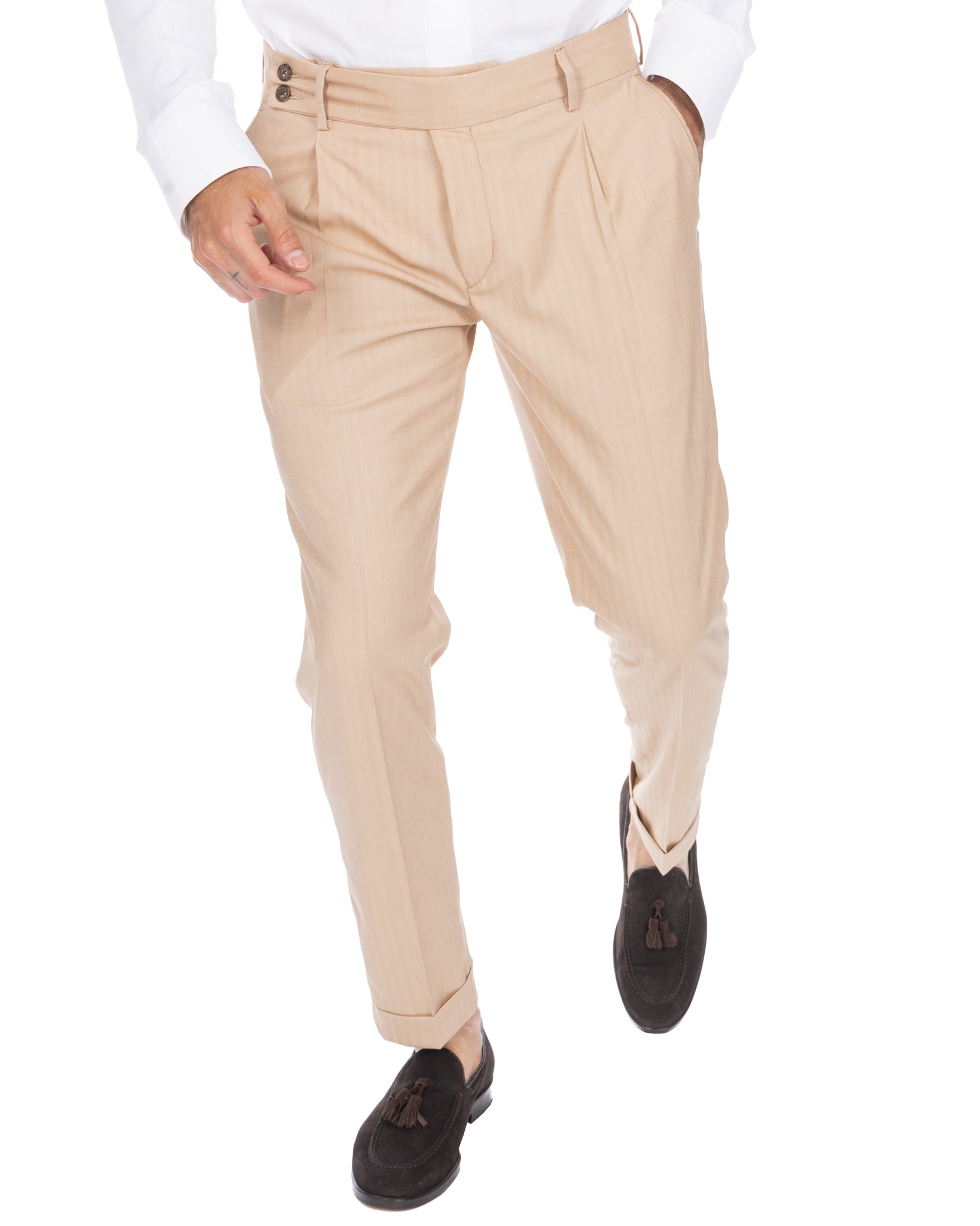 Colonia - pantalon taille haute solaro beige