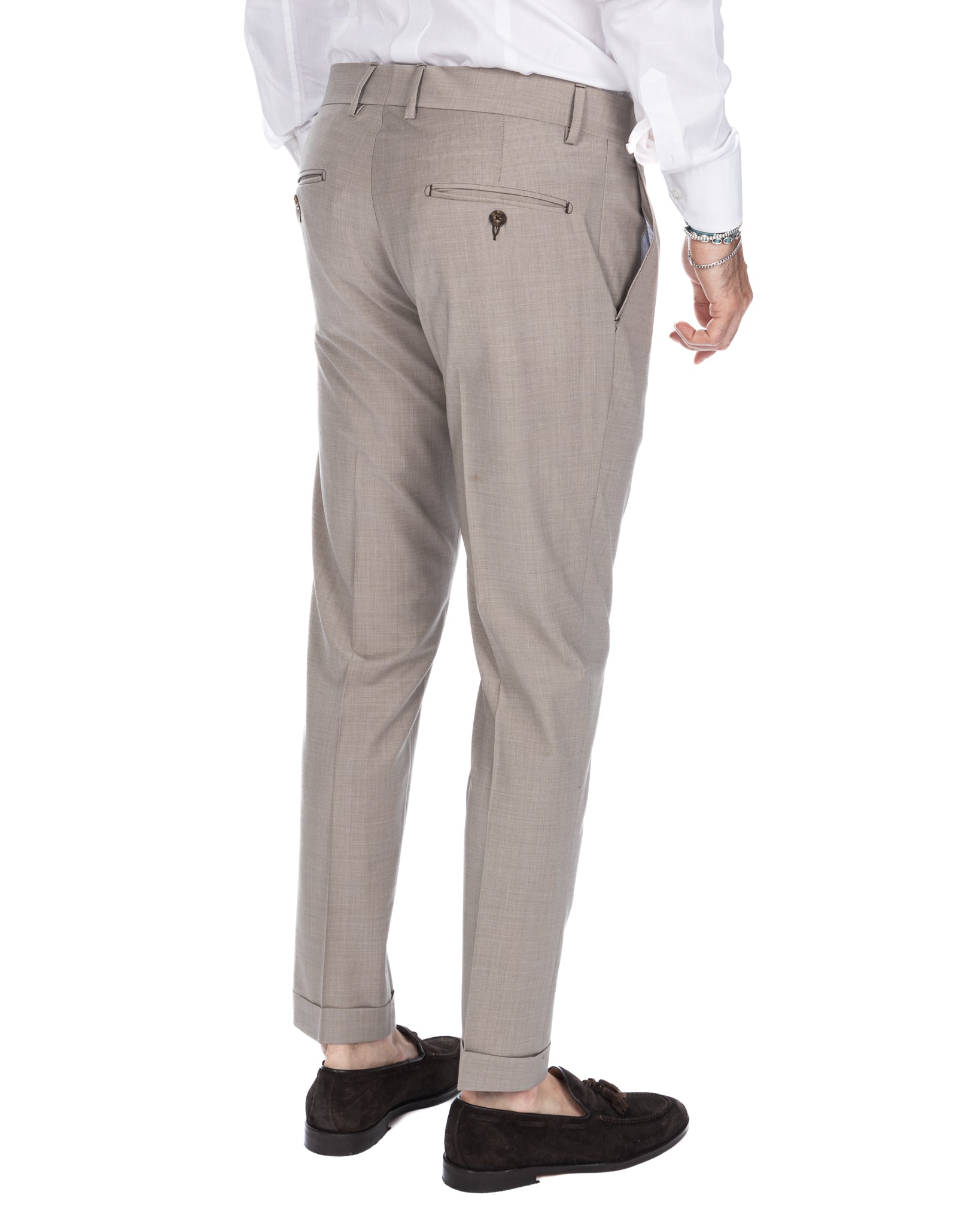 Queens - pantalone beige in lana