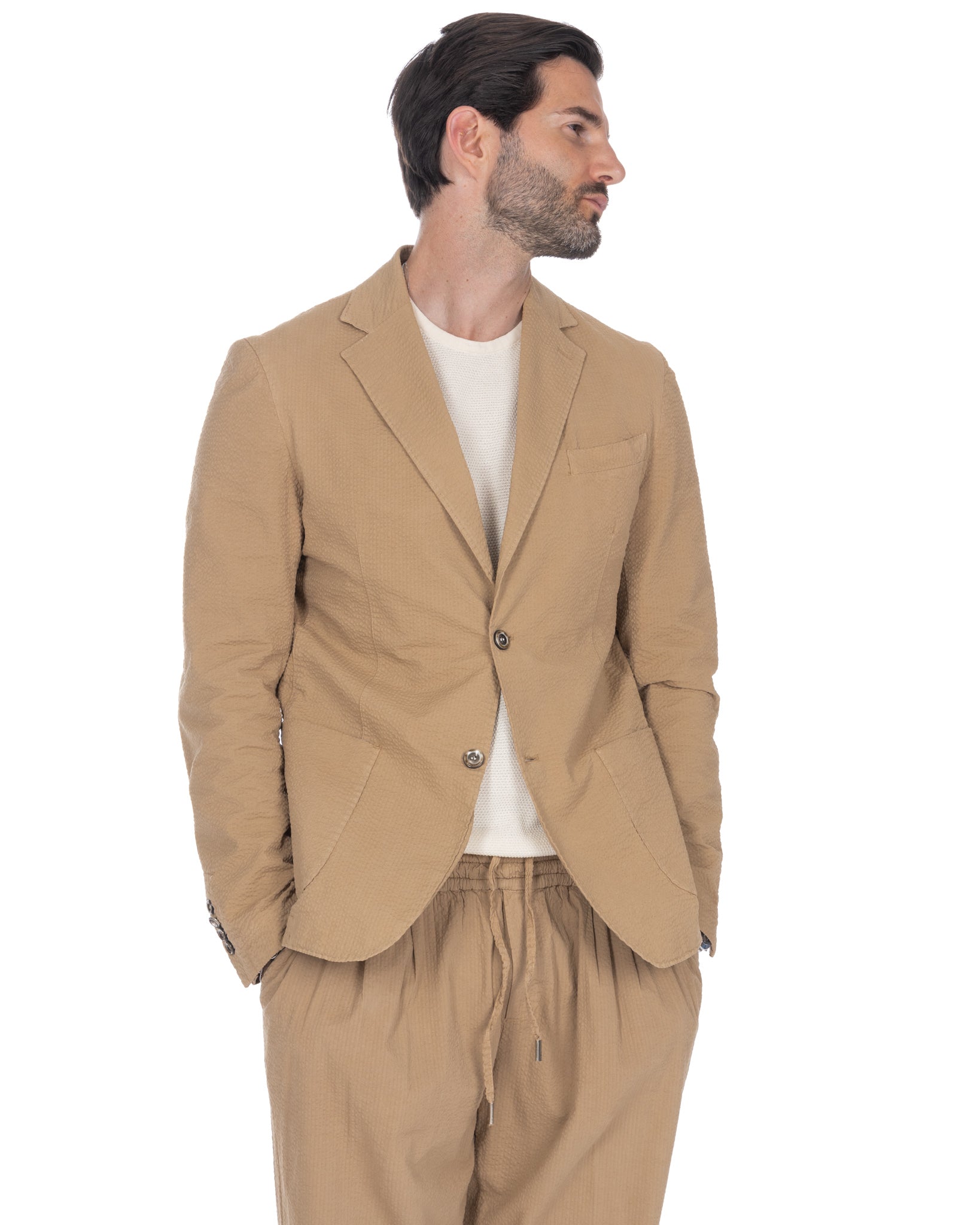 Adro - embossed camel jacket