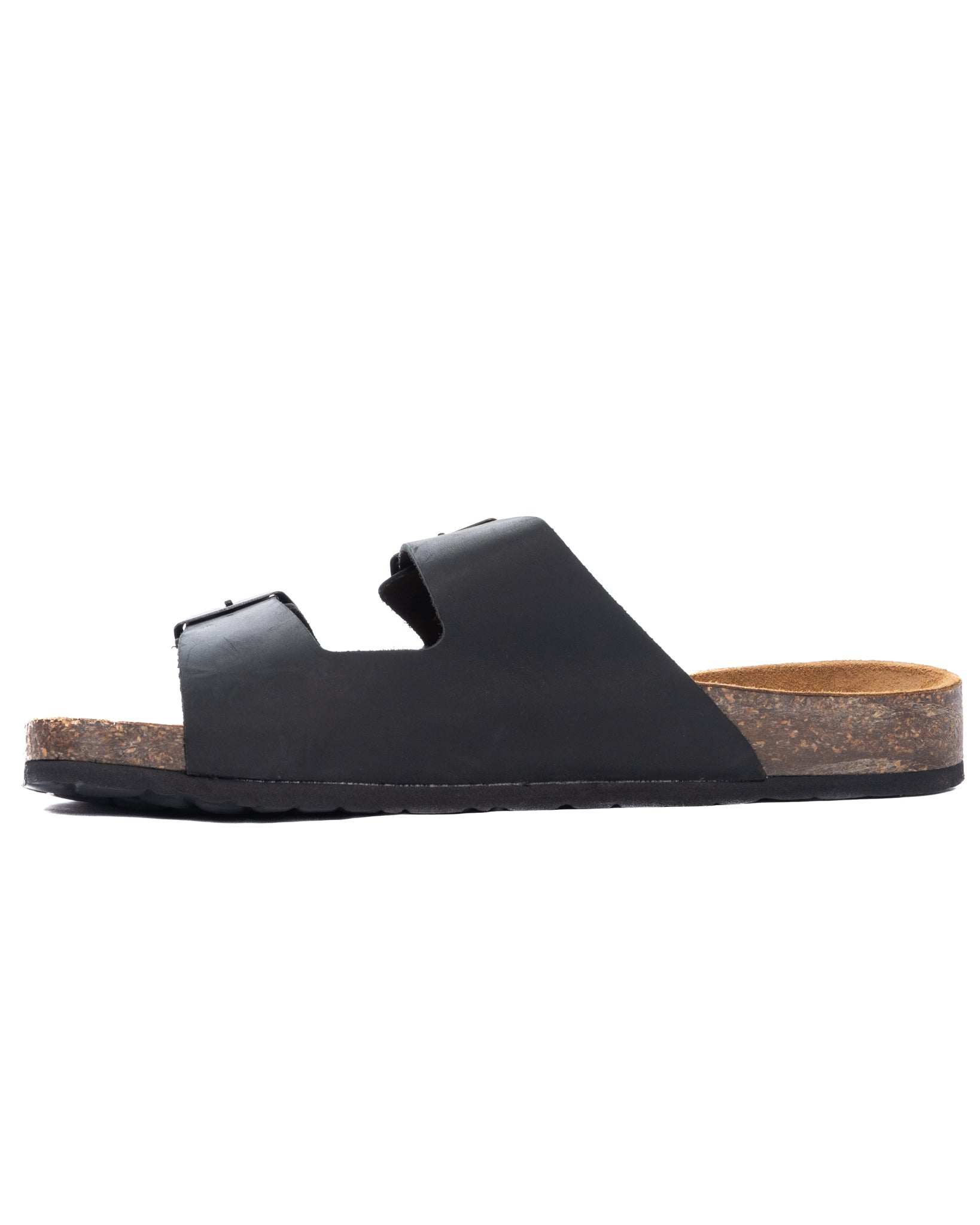 Omar - black washed leather slippers