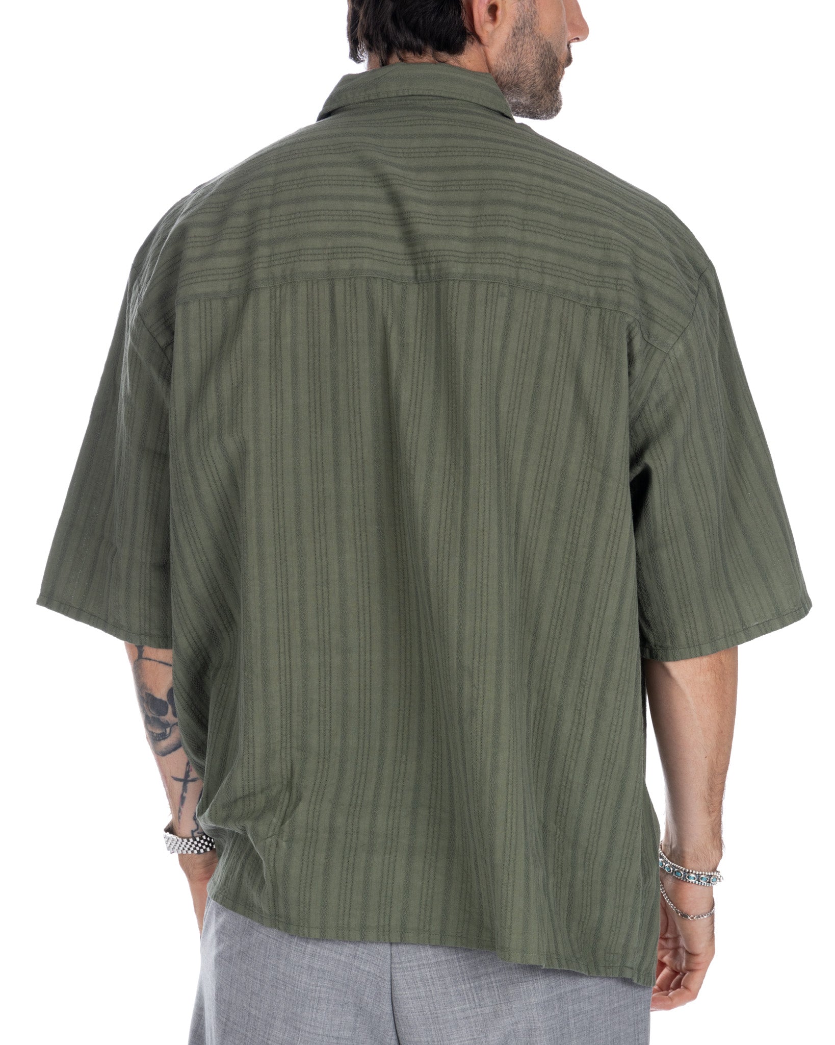 Martinica - camicia in pizzo oversize militare