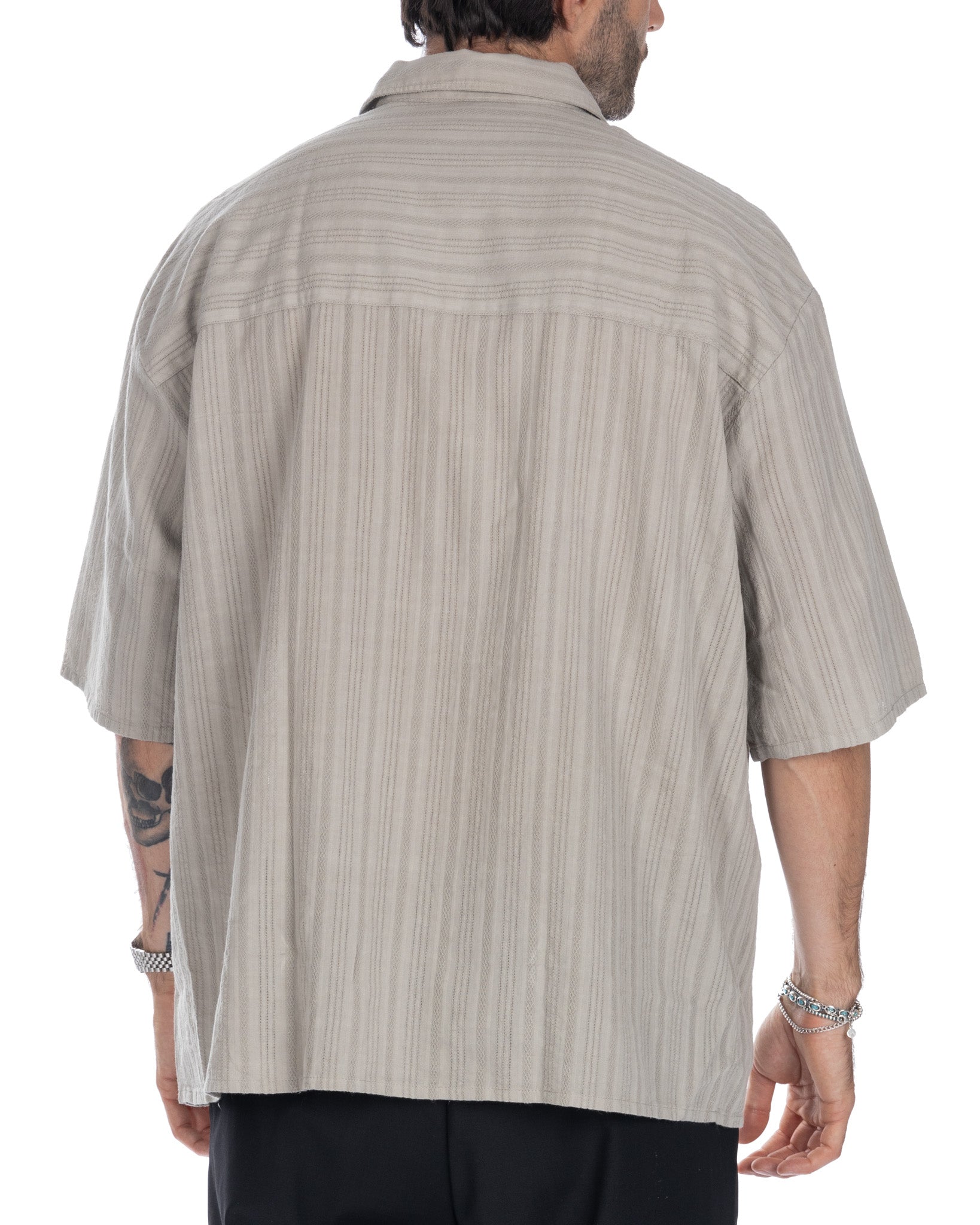 Martinica - camicia in pizzo oversize beige