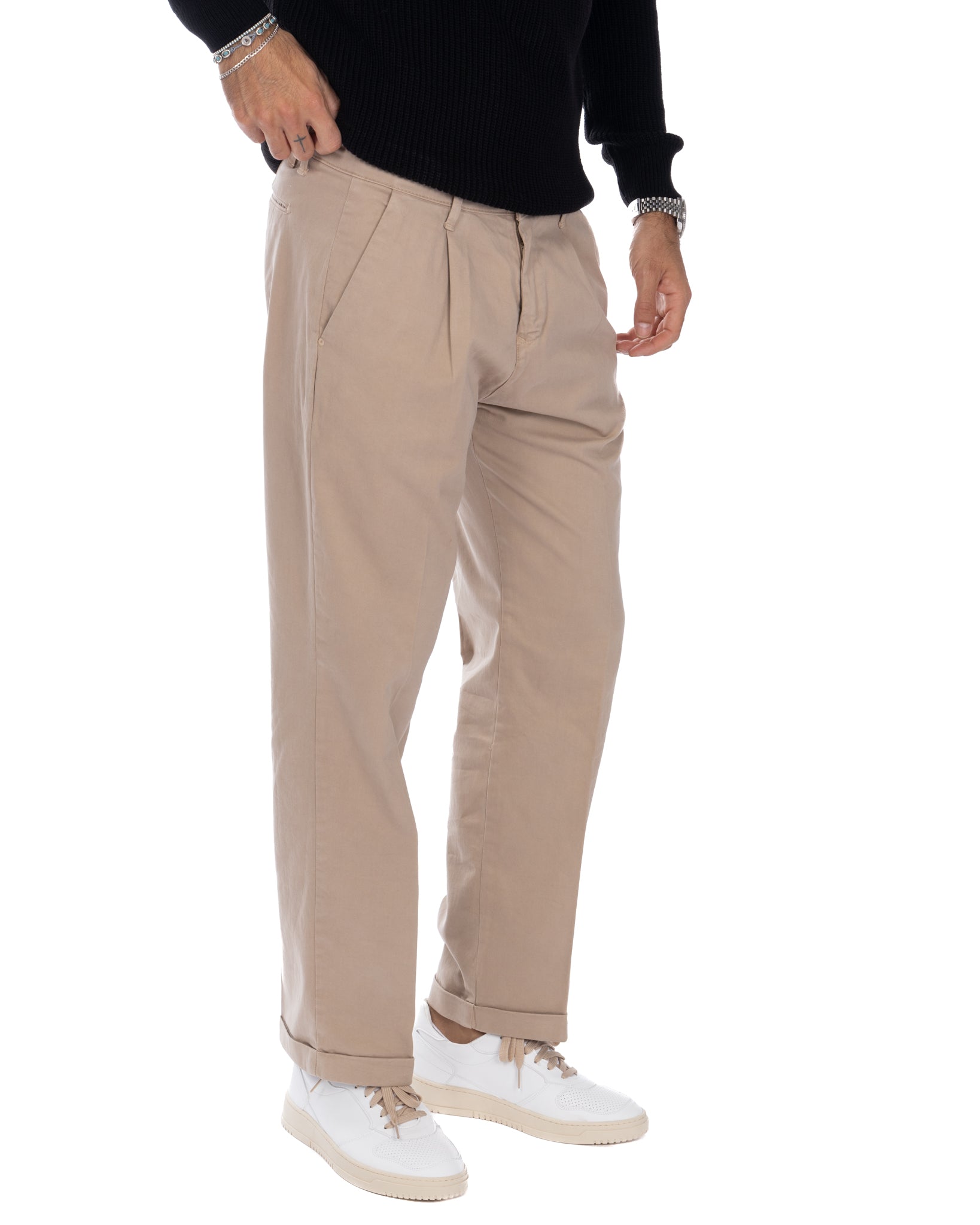 Sean - pantalon en denim bull beige