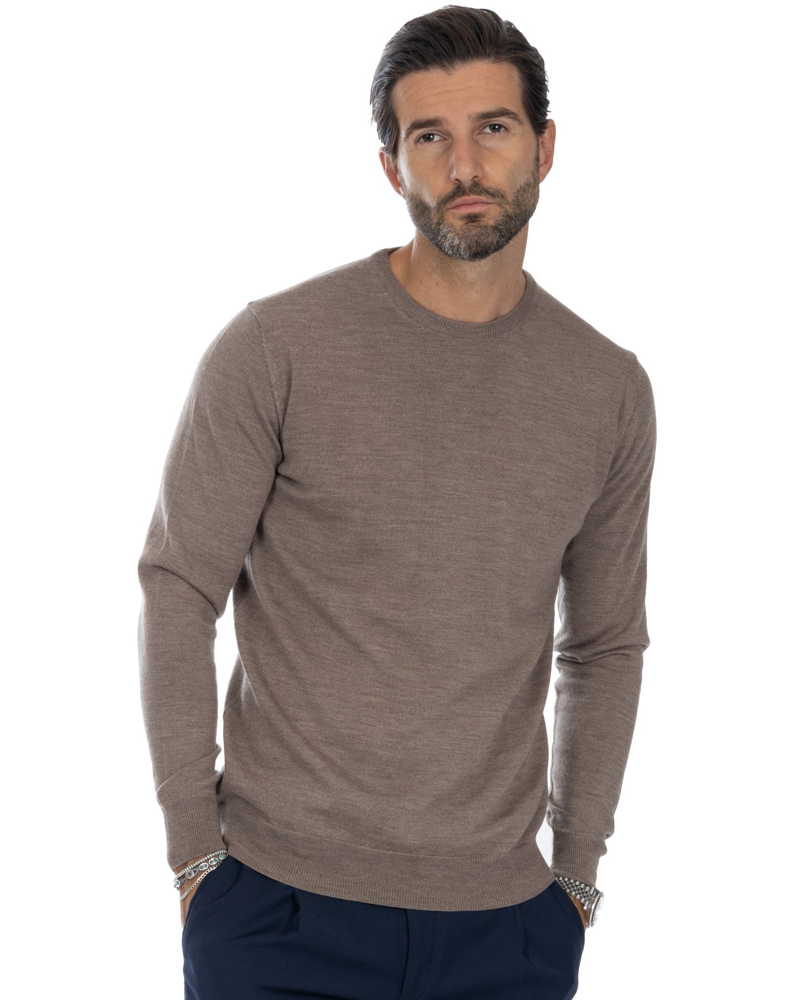 Furore - pull en laine mérinos beige