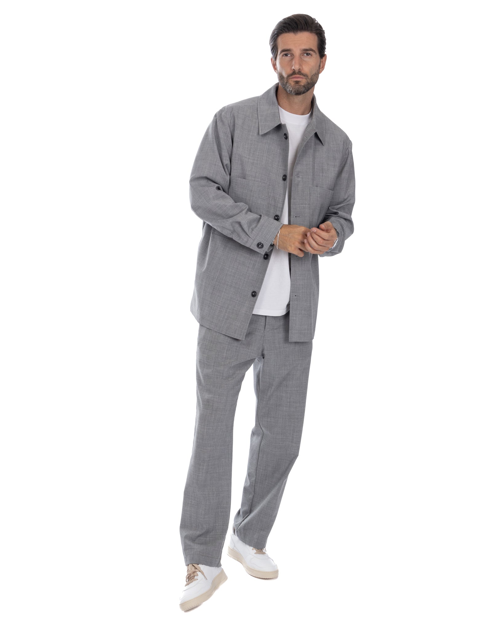 Donald - gray wool blend oversized jacket