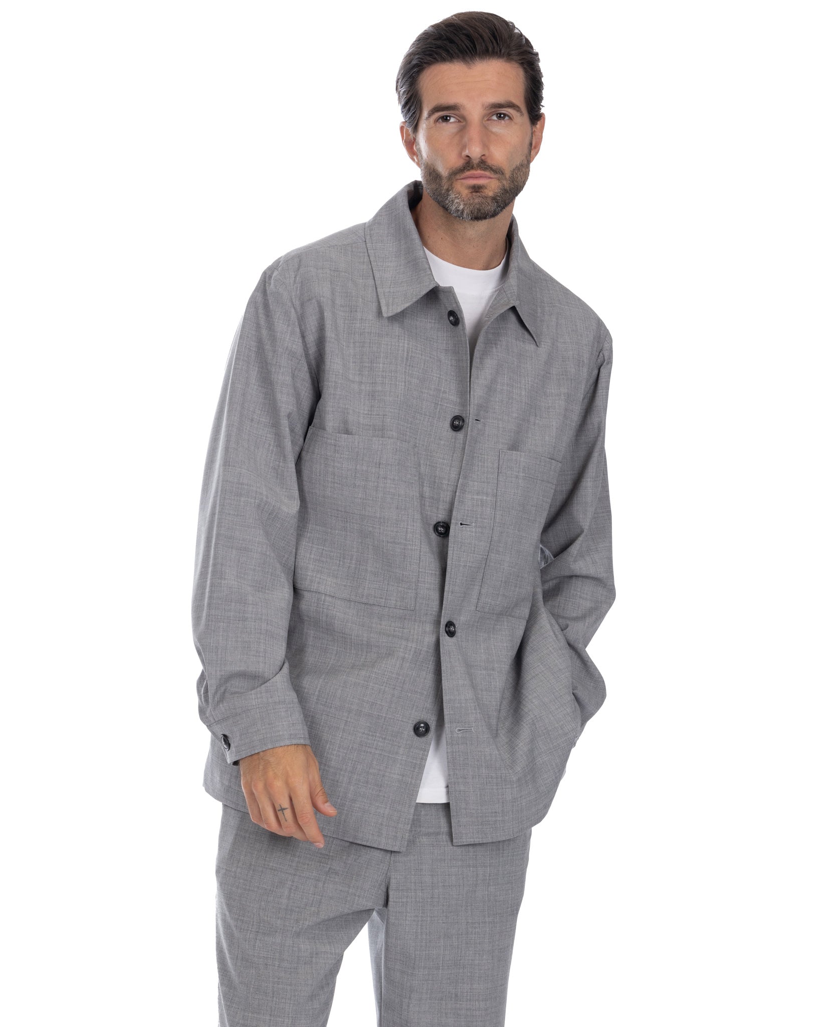 Donald - gray wool blend oversized jacket