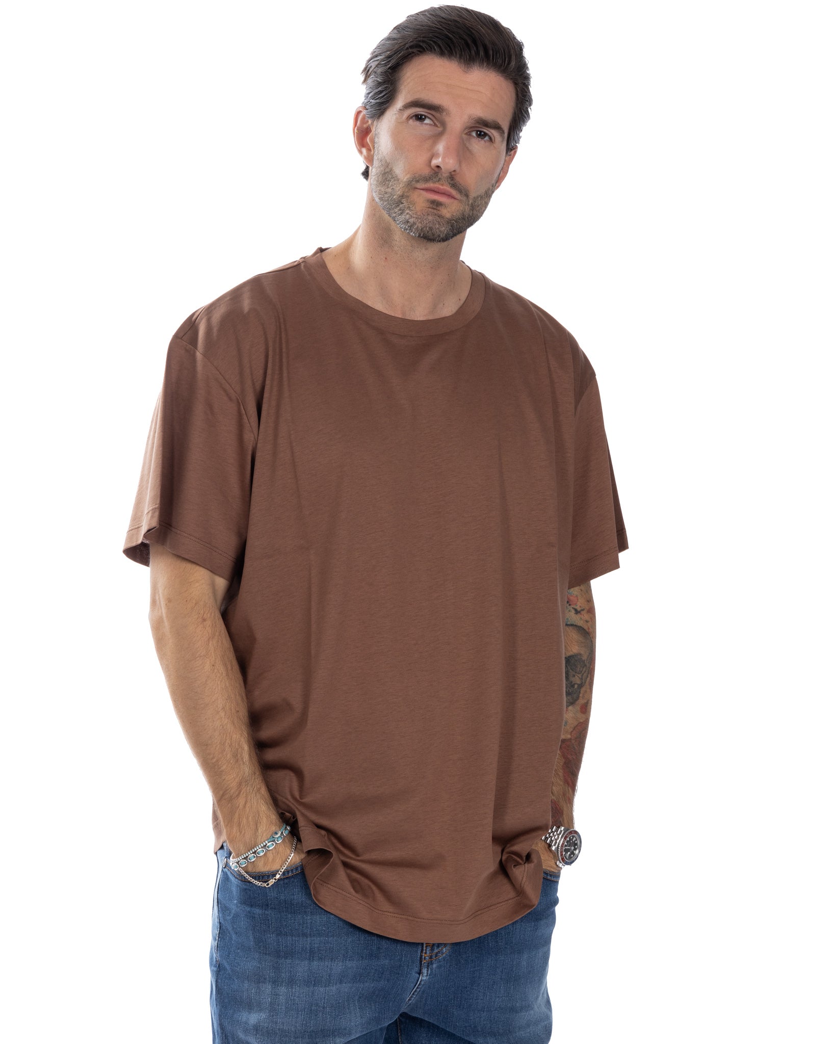 Owen - t-shirt cammello oversize