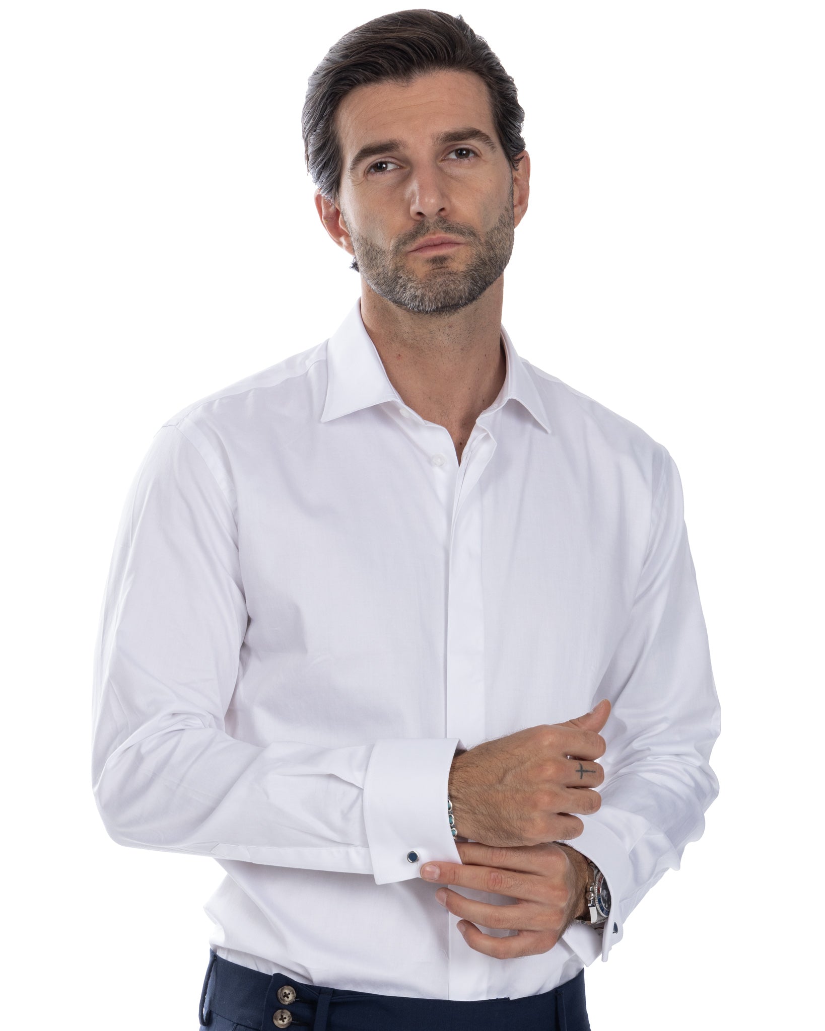 Camicia - basic classica cerimonia bianca in cotone