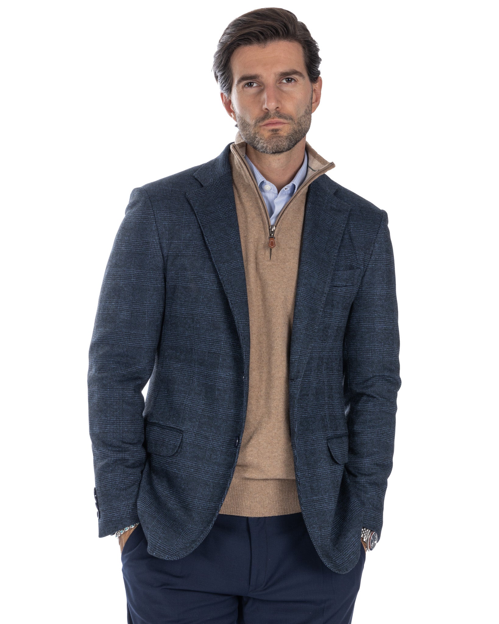 Orson - blue square single-breasted jacket