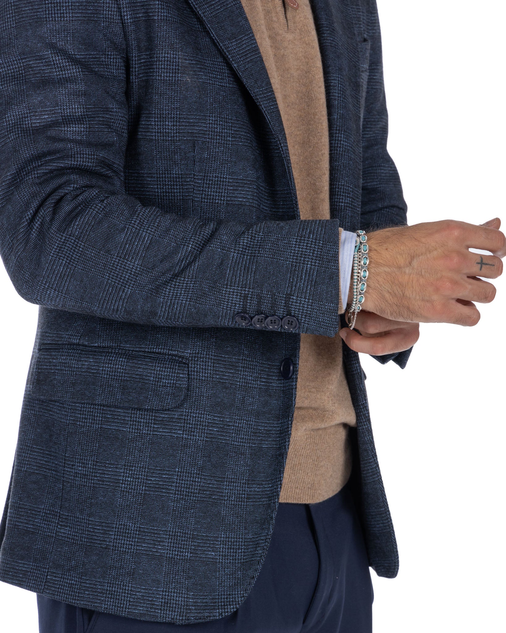 Orson - blue square single-breasted jacket