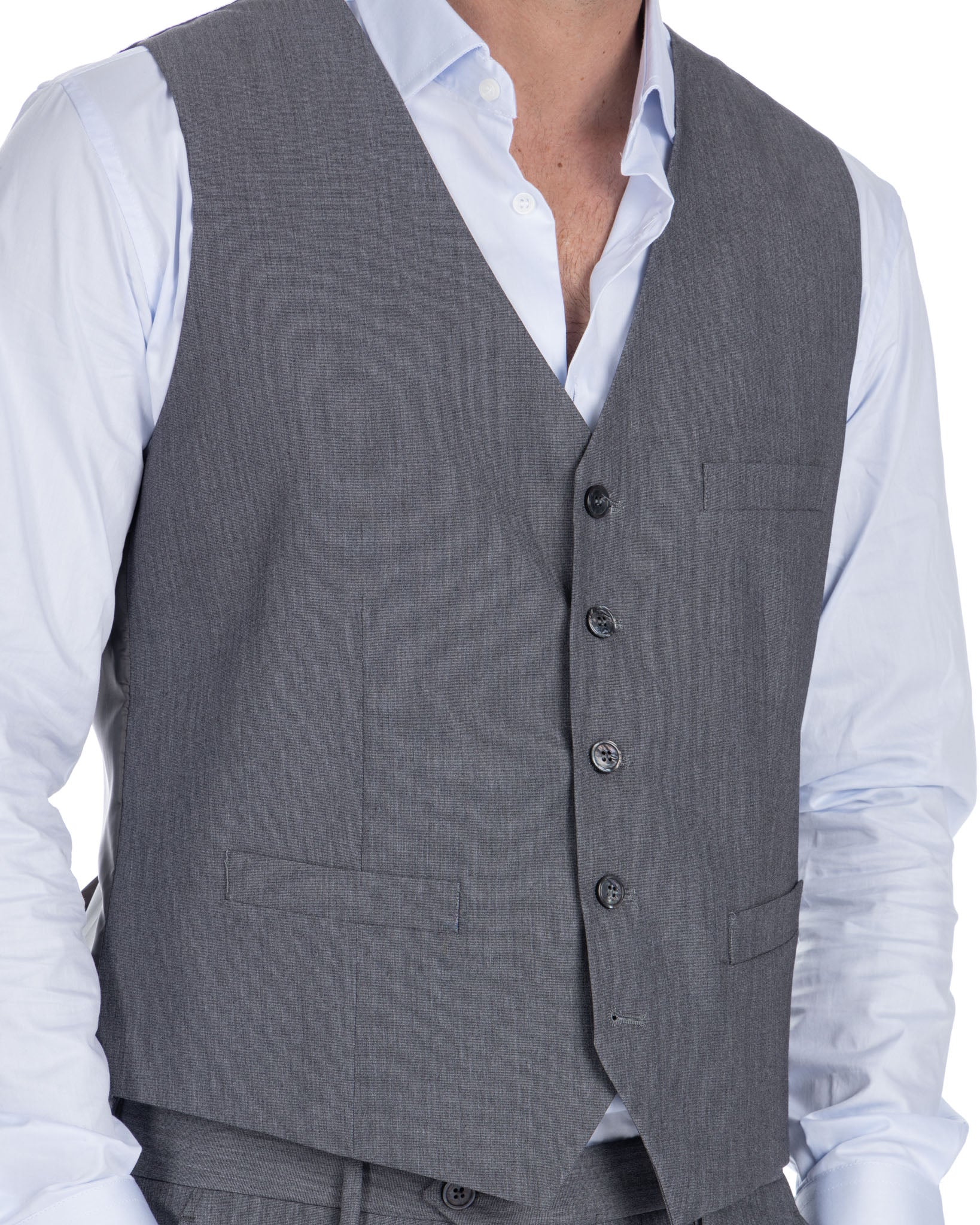 Dresda - gilet monopetto grigio